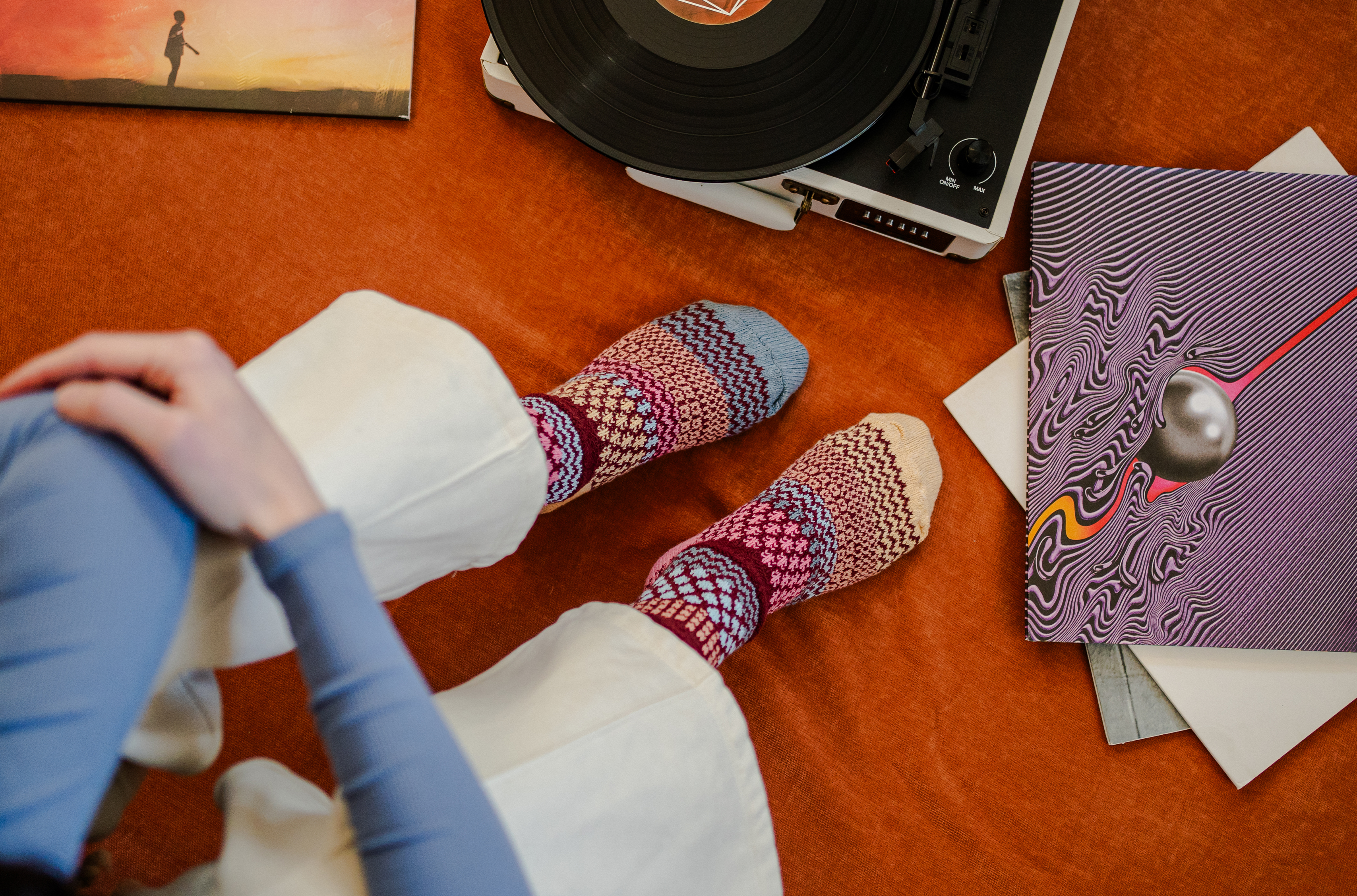 Humktnn| Larkspur Crew Socks - A Vibrant Splash of Color for Every Step