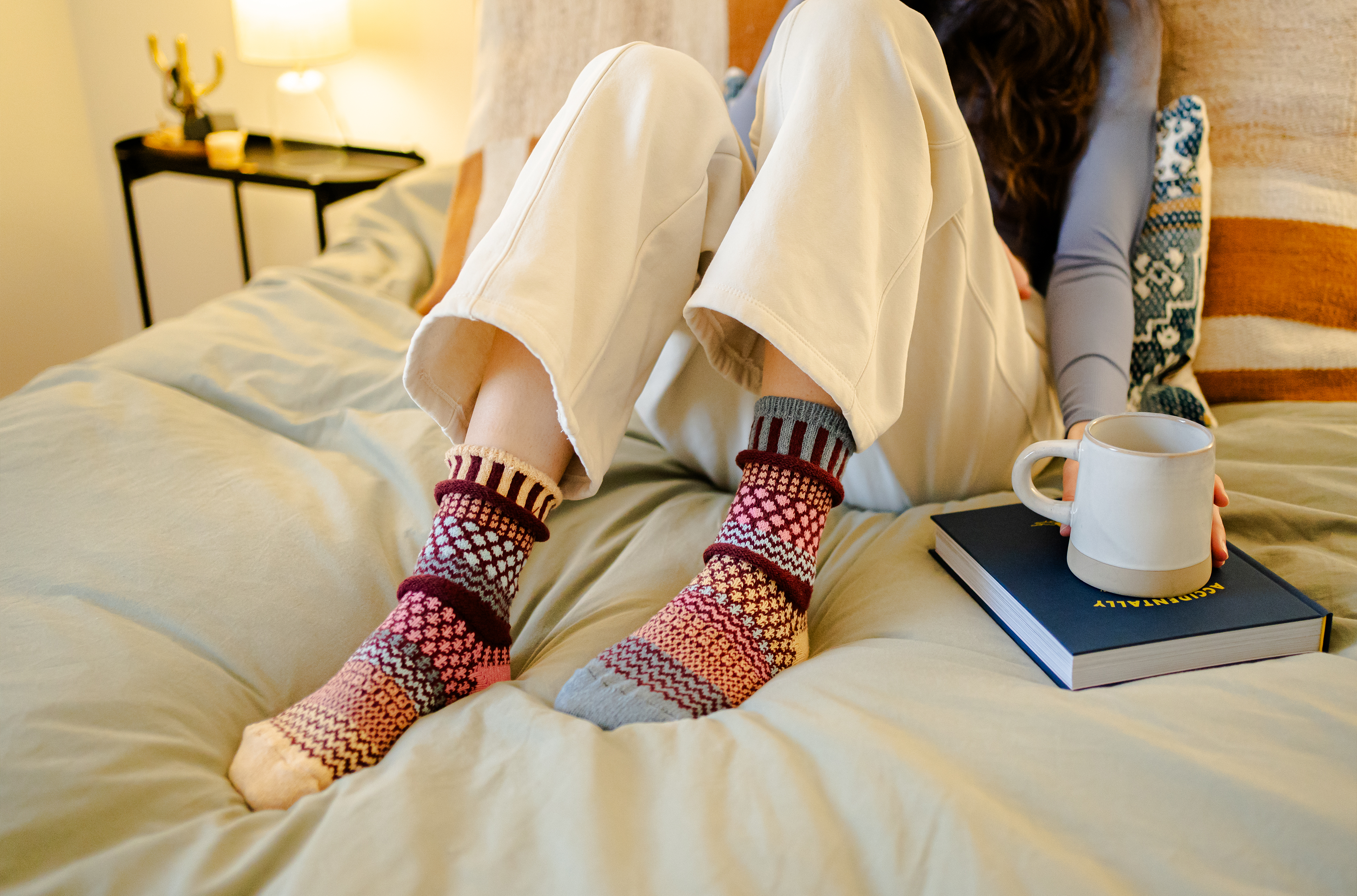 Humktnn| Larkspur Crew Socks - A Vibrant Splash of Color for Every Step