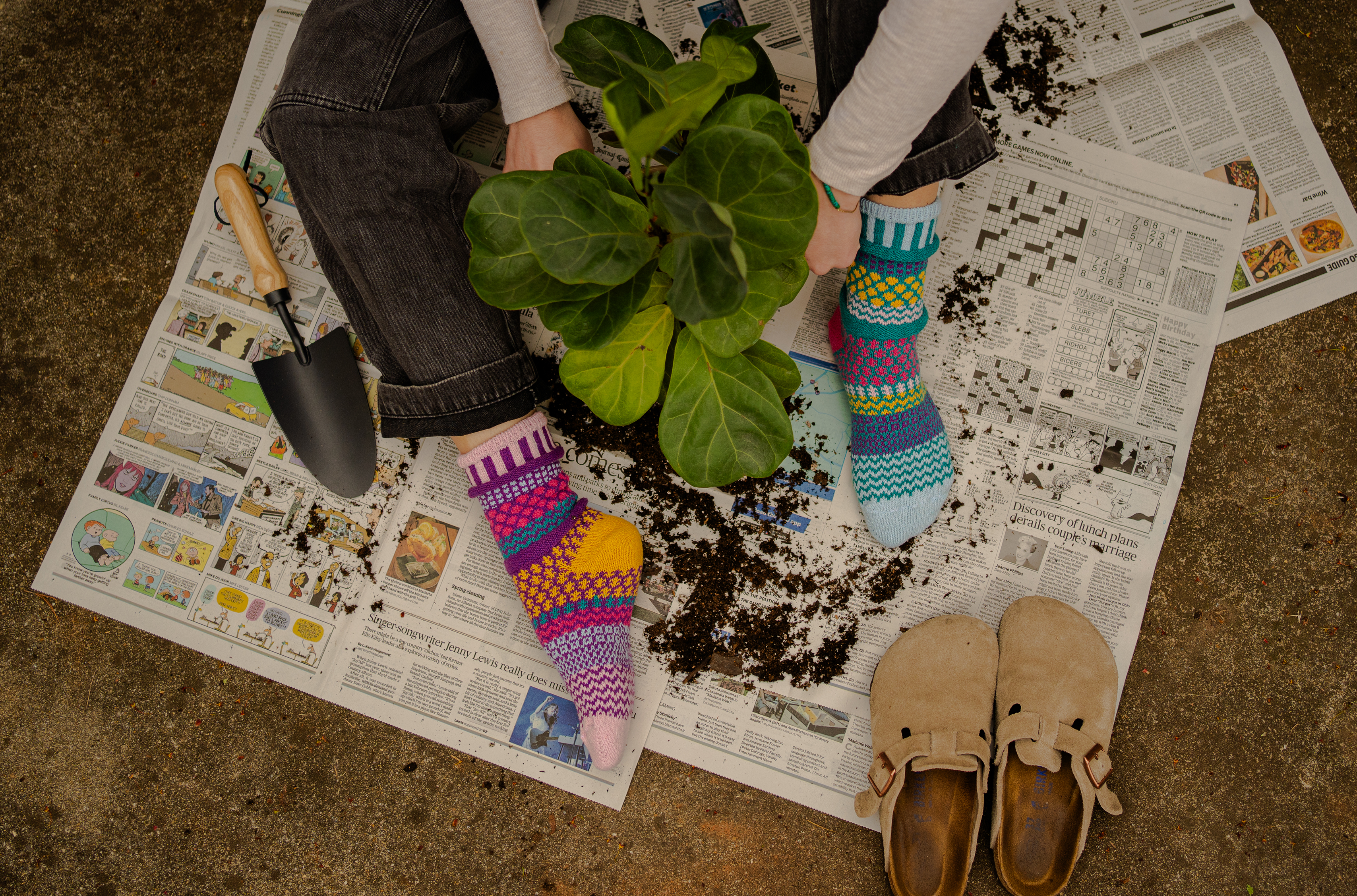 Humktnn| Petunia Crew Socks - A Colorful Burst of Spring Joy