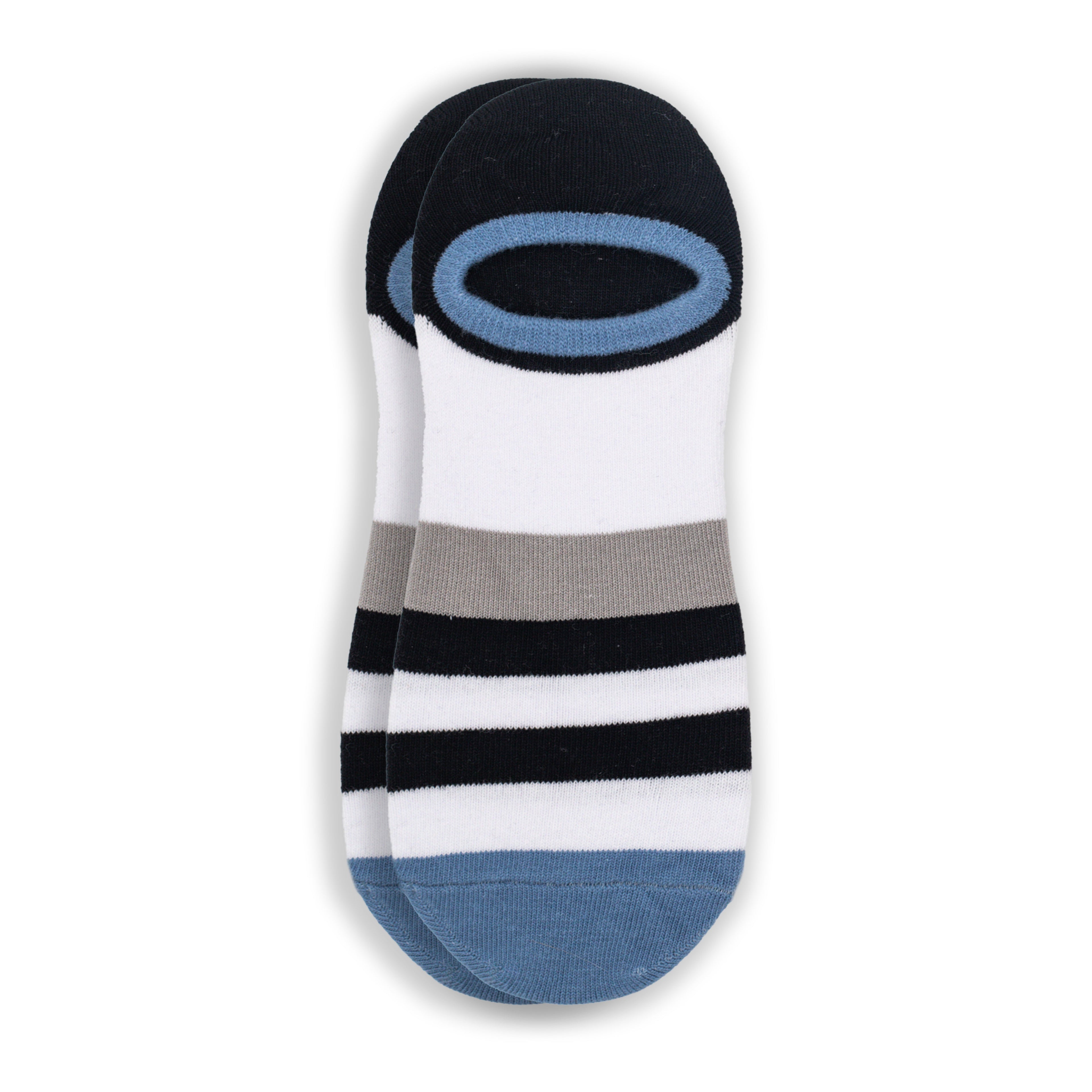 Humktnn | Women’s Cotton No Show Socks with Silicone Grip – 3 Pair Striped Design