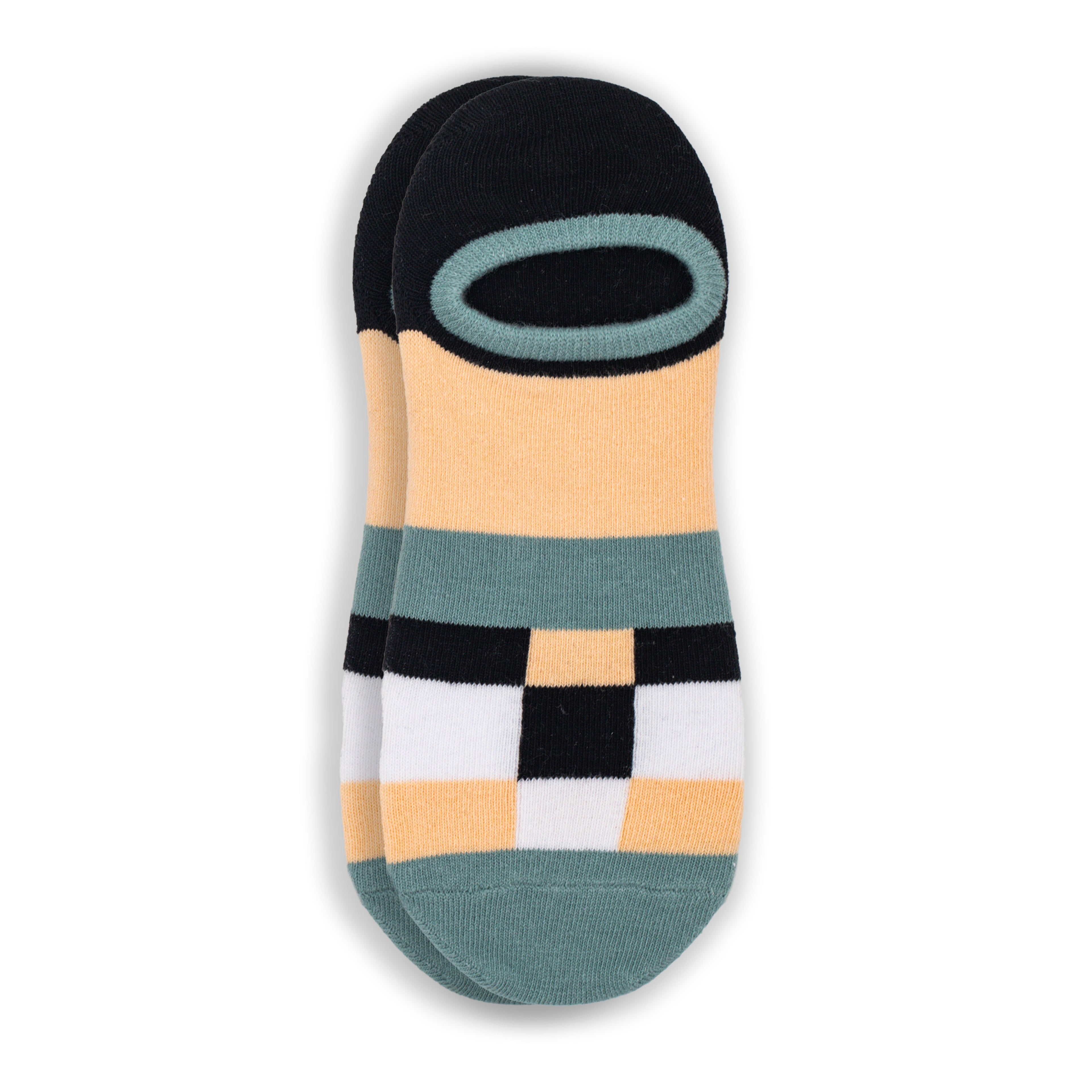 Humktnn | Women’s Cotton No Show Socks with Silicone Grip – 3 Pair Striped Design