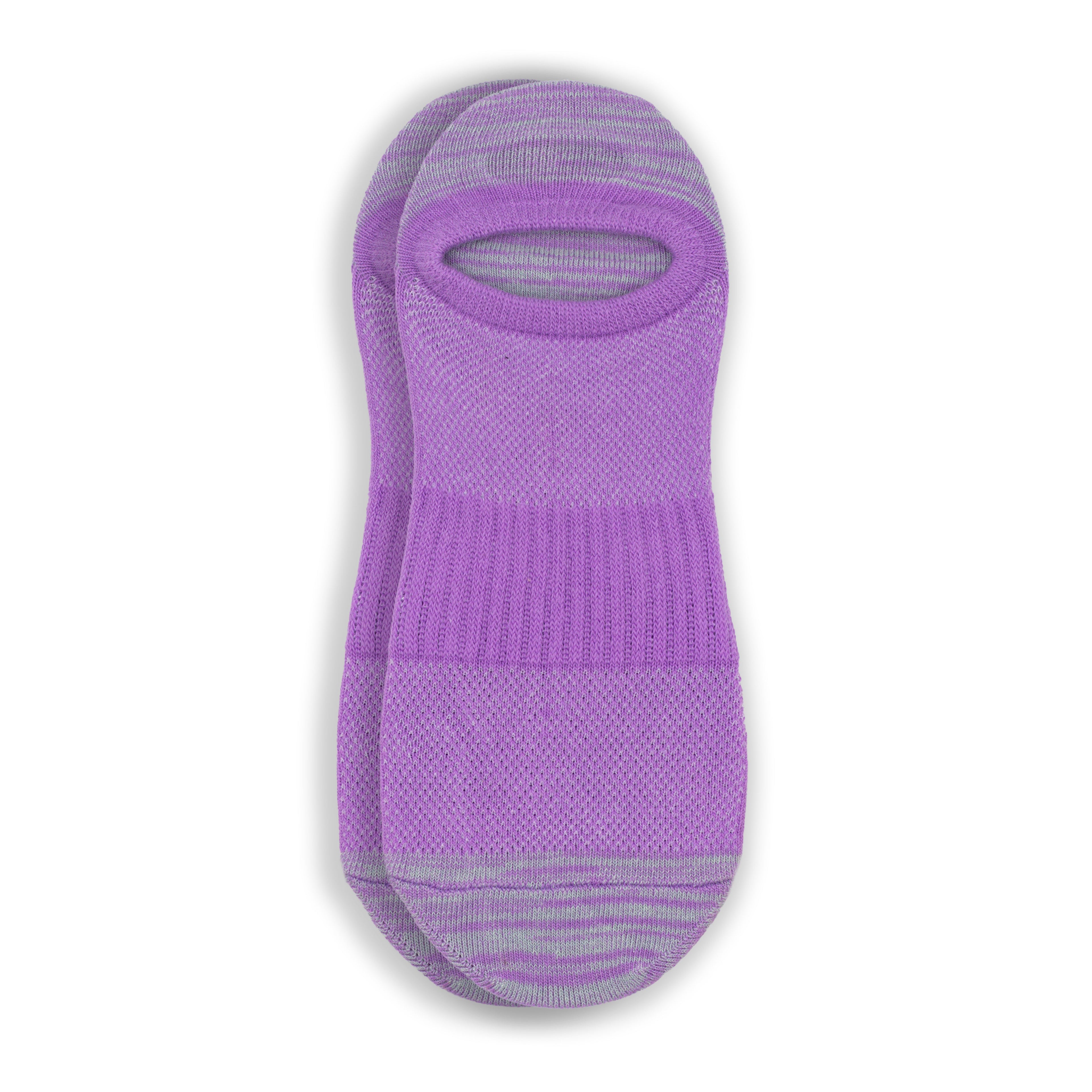 Humktnn | Women’s Cotton No Show Socks with Silicone Grip – 3 Pair Marled Detail