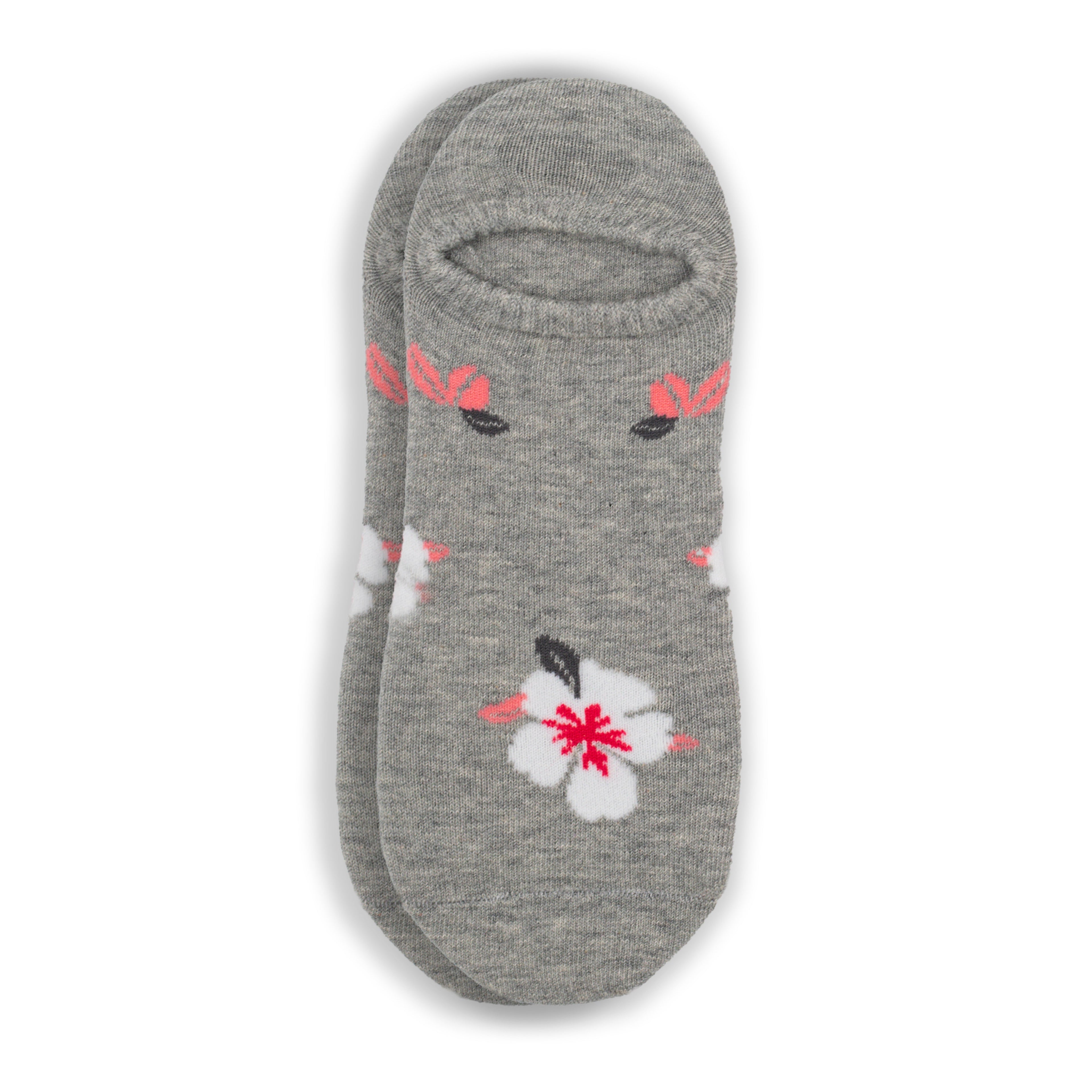 Humktnn | Women’s Low Cut Cotton Liner Socks with Floral Detail – 3 Pair Pack