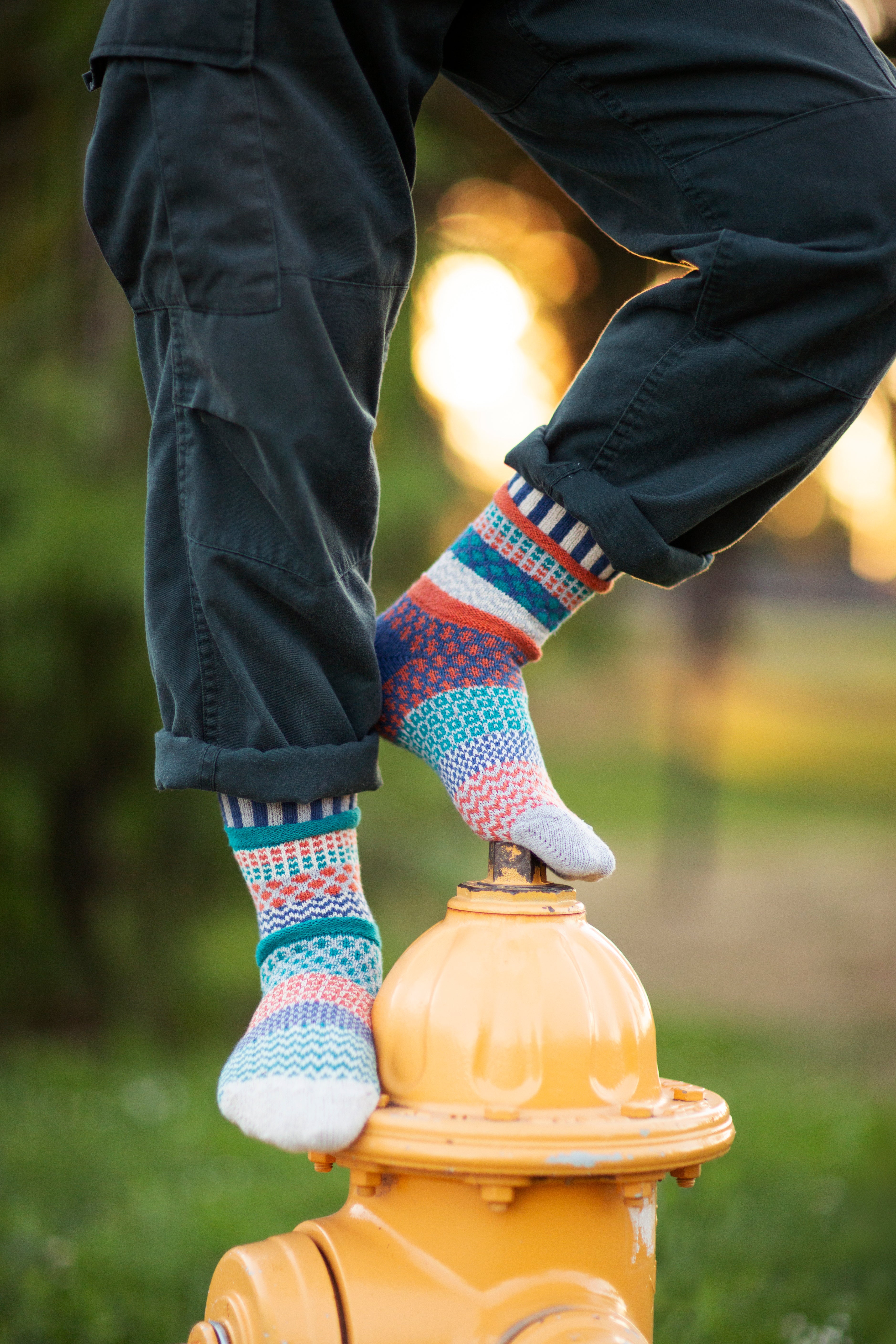 Humktnn| Mirabell Crew Socks - Refreshing Comfort with a Pop of Color