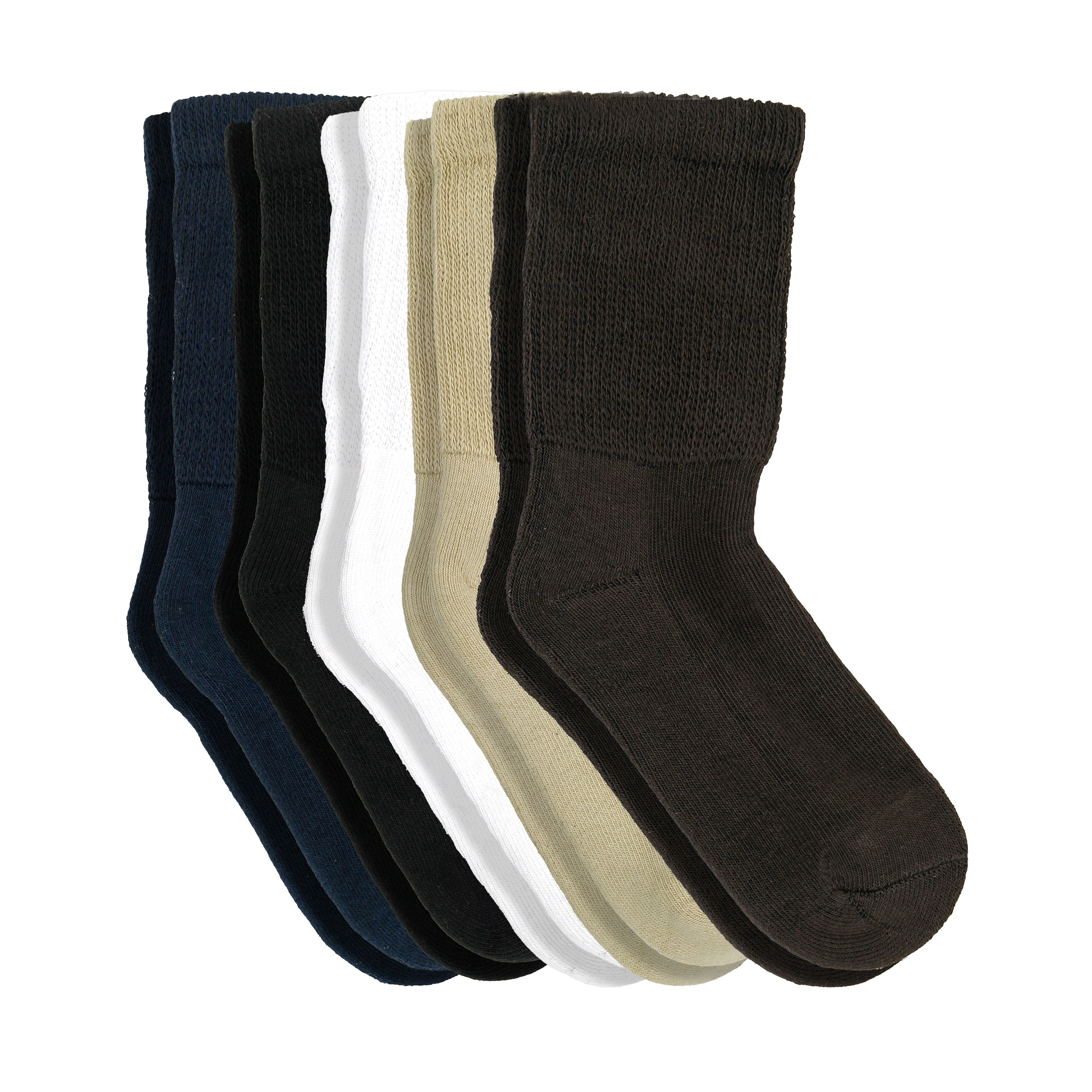 Humktnn | Women’s Non-Binding Accordion Knit Crew Socks – 5 Pair Cushioned Athletic Style