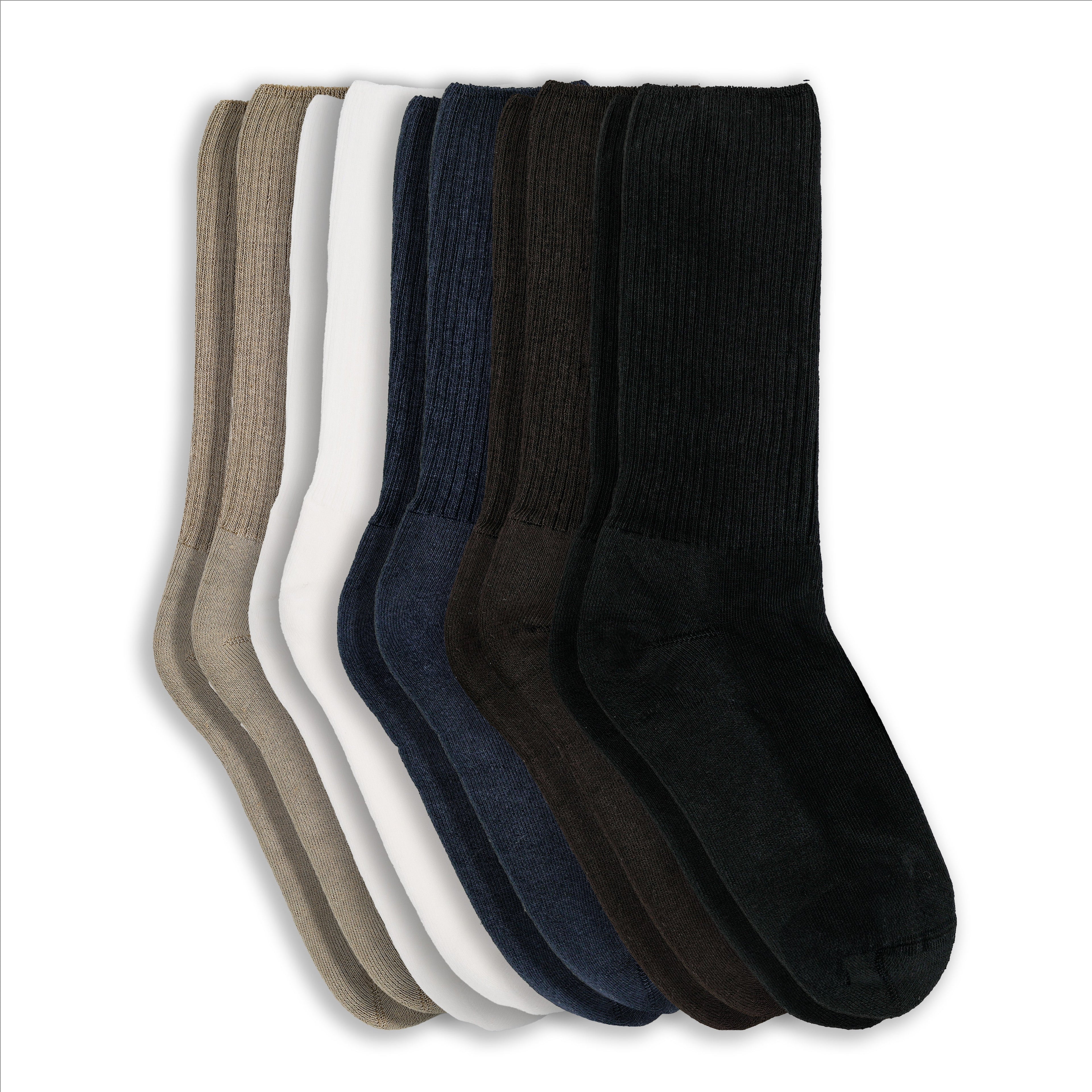Humktnn | Women’s Extra Wide Crew Socks with Non-Binding Top for Daily Comfort – 5 Pair Pack