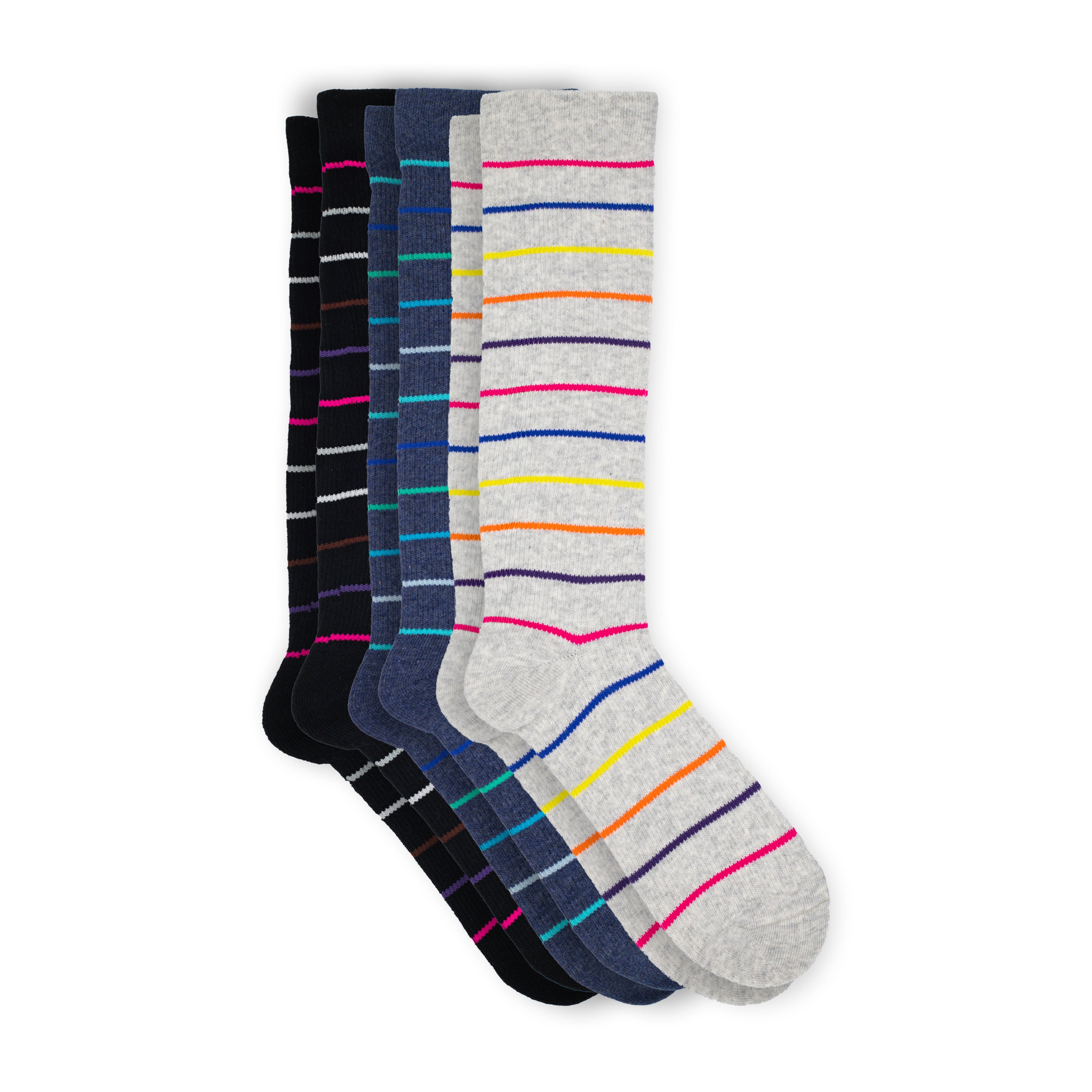 Humktnn | Women’s Striped Compression Socks Set – 3 Pairs of Stylish Daily Support