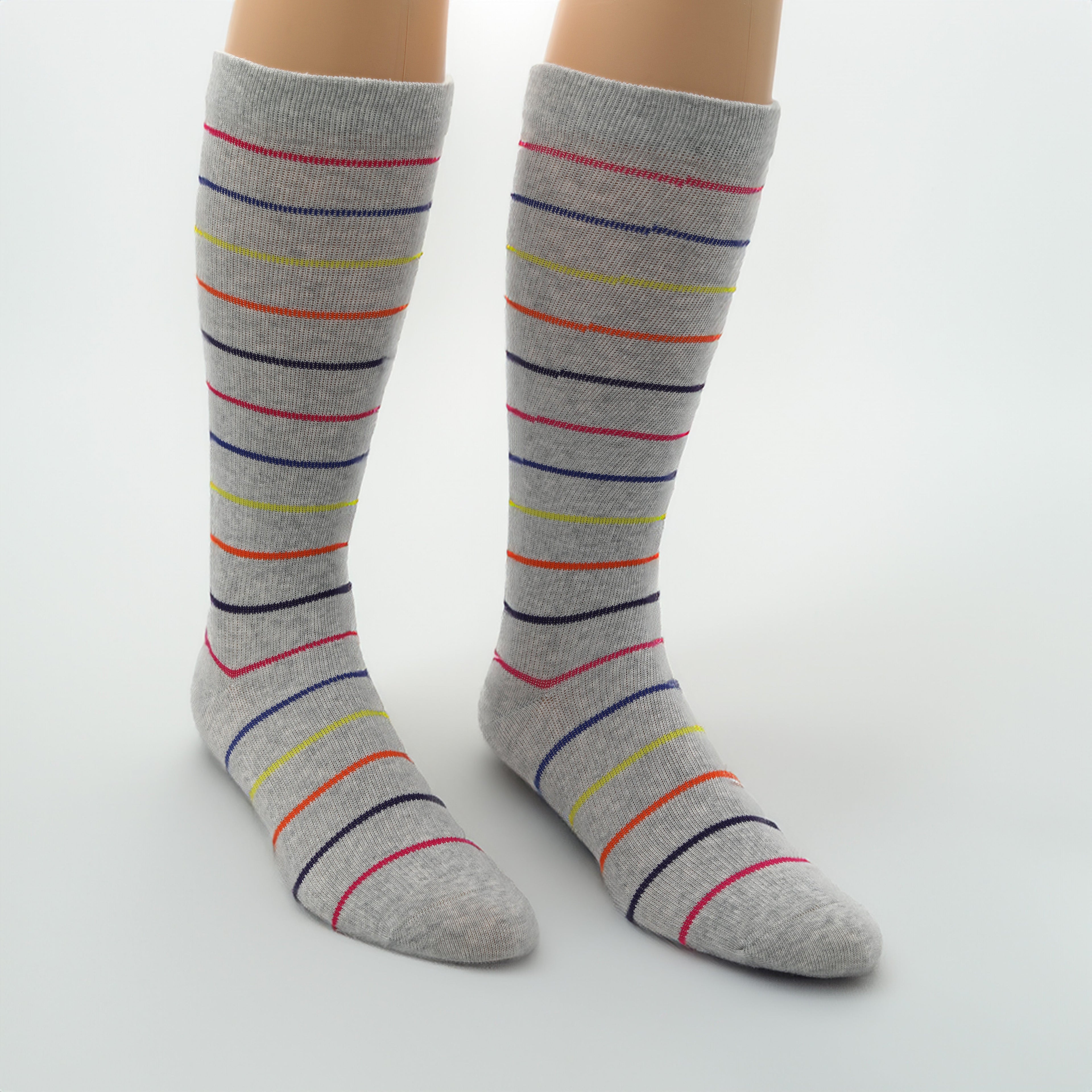 Humktnn | Women’s Striped Mild Compression Crew Socks – 5 Pair for Travel & Daily Comfort