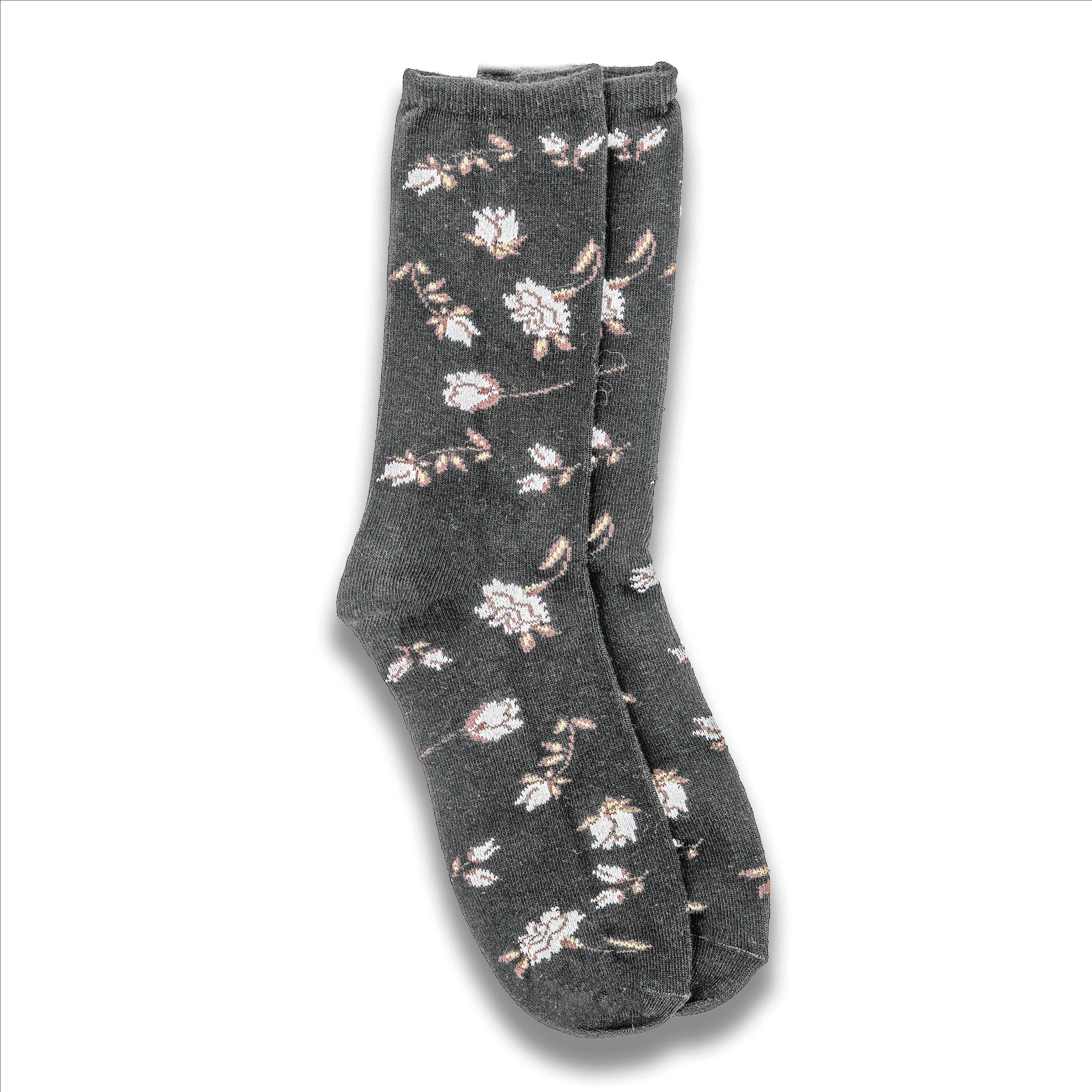 Humktnn | Women’s Bamboo Blend Crew Socks – 3 Pair Lightweight Floral Design