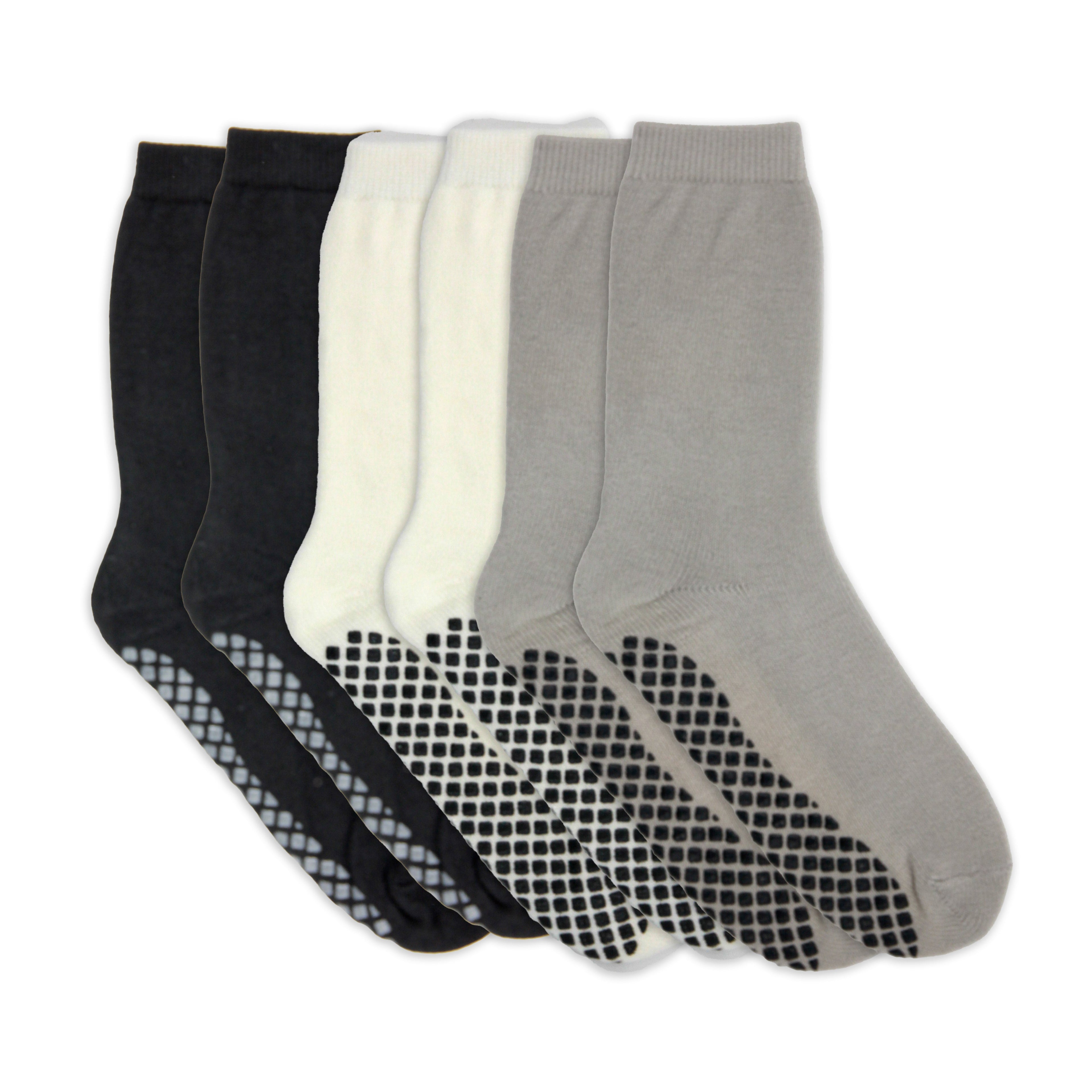 Humktnn | Women’s Anti-Slip Crew Socks – 3 Pair Cozy Grip Socks for Indoor Wear