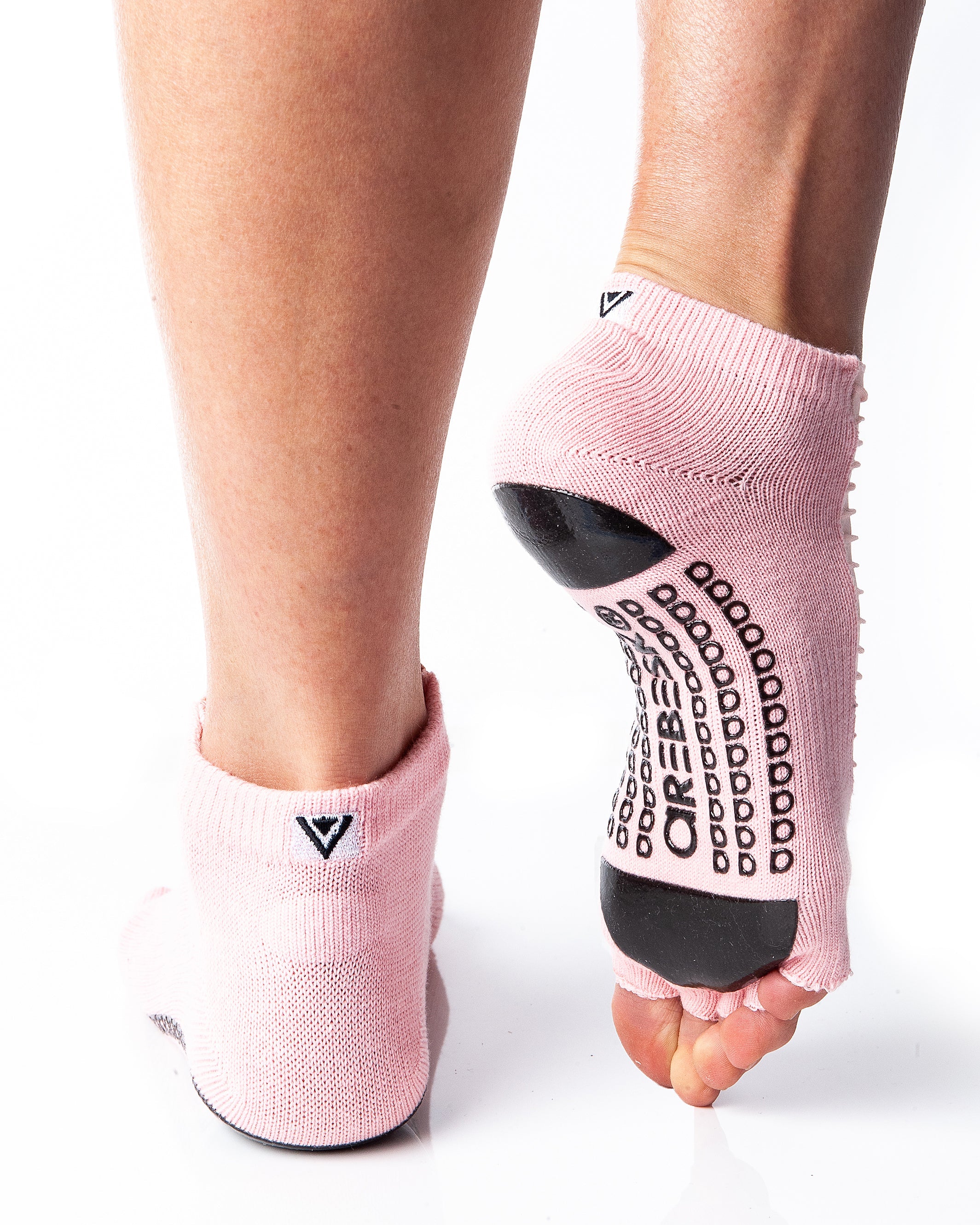 Humktnn | Open Toe Grip Socks with Pleated Panel Design for Women