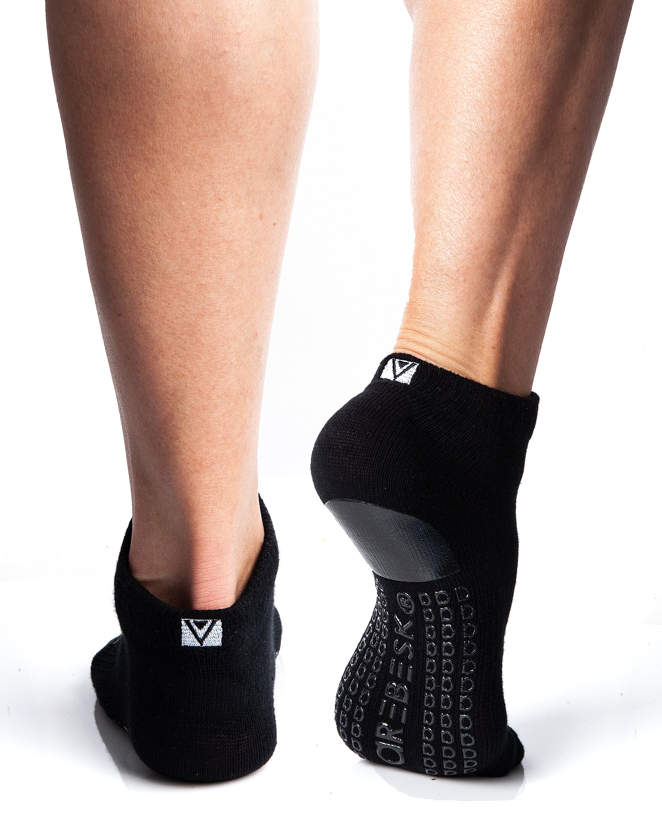 Humktnn | Women’s Crew Grip Socks with Foil Bird Design and Non-Slip Sole