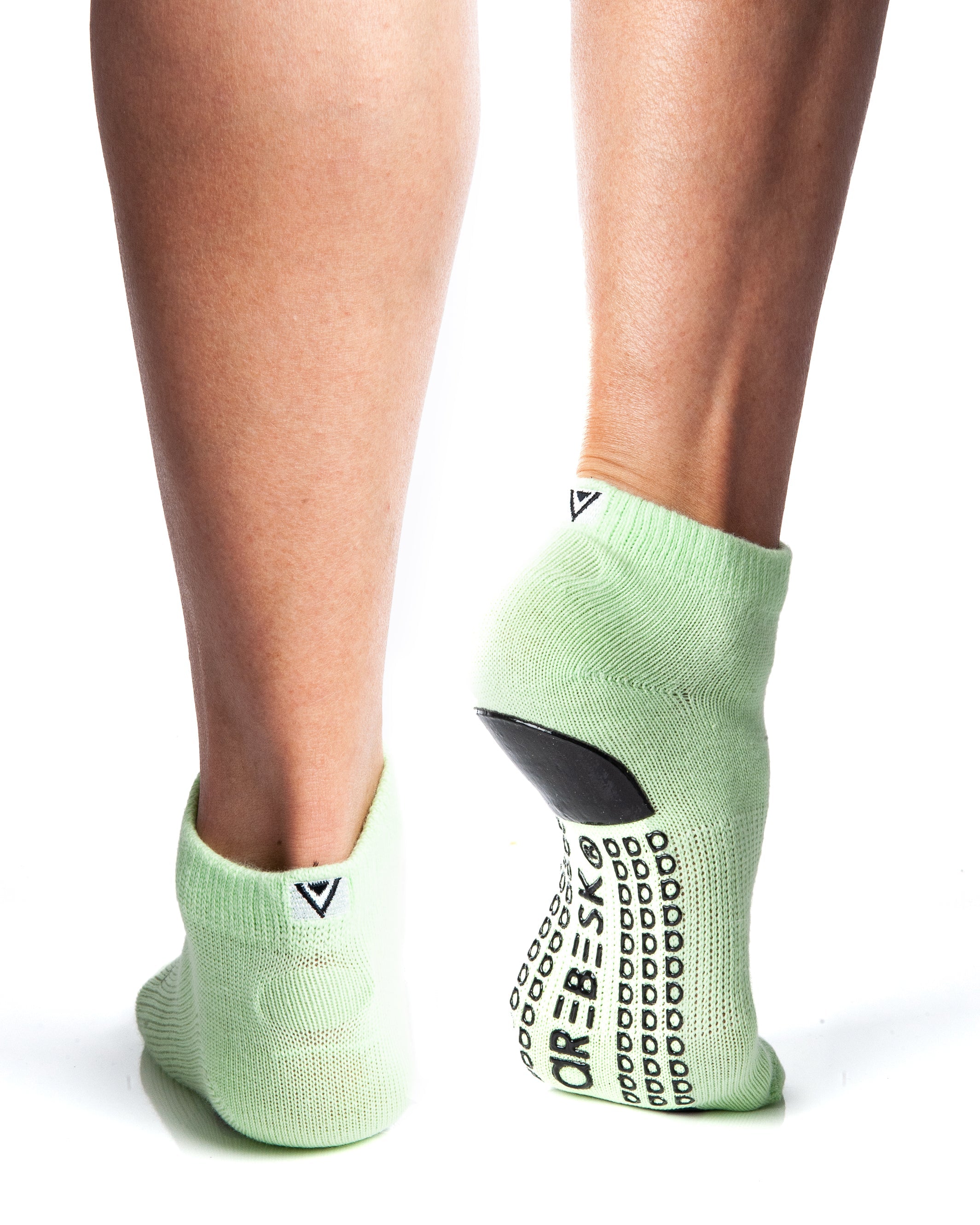 Humktnn | Women’s Crew Grip Socks with Foil Bird Design and Non-Slip Sole