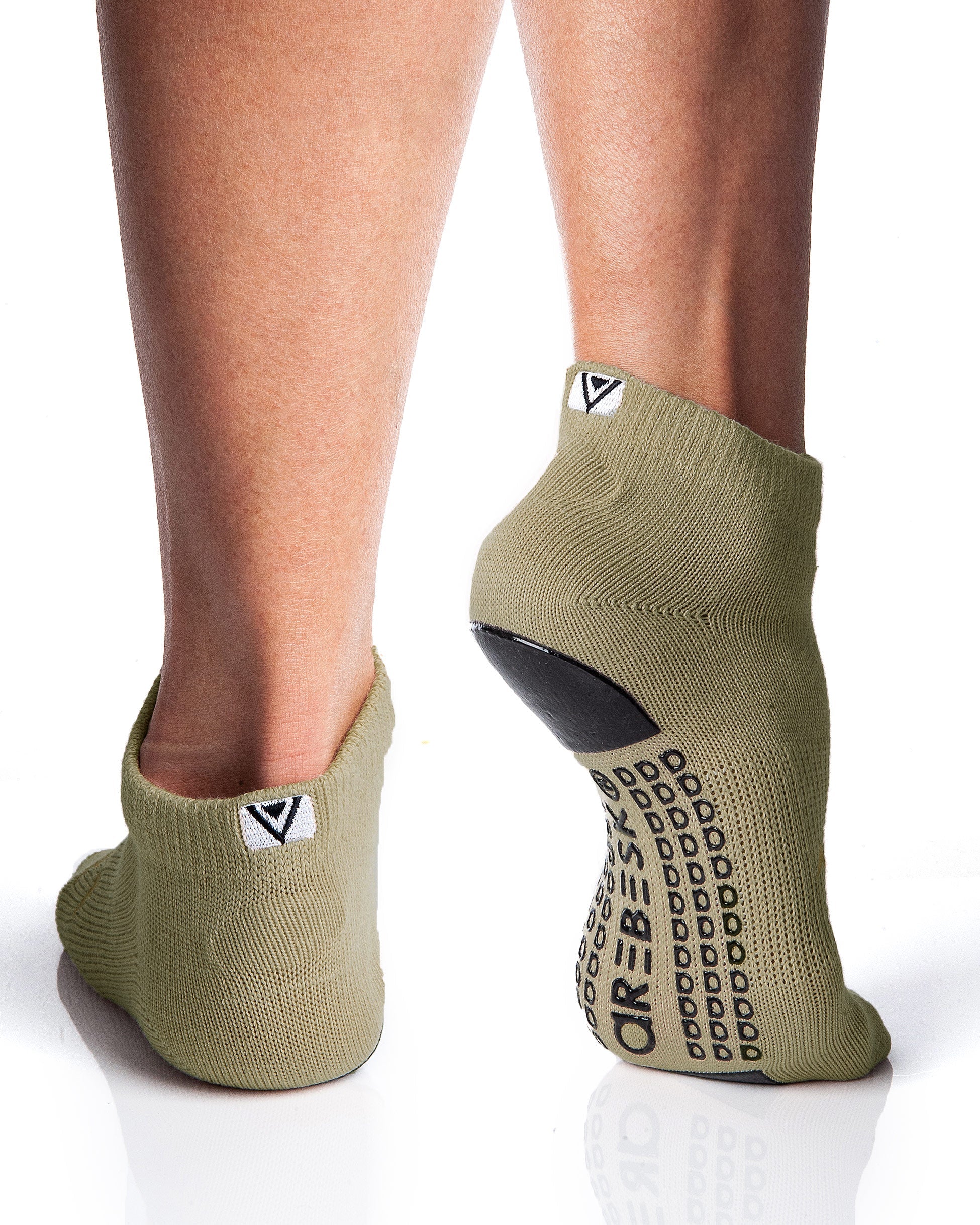 Humktnn | Women’s Crew Grip Socks with Foil Bird Design and Non-Slip Sole