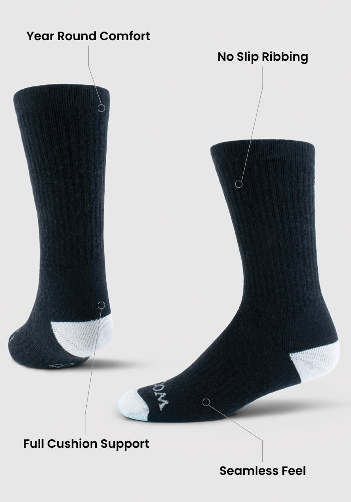 Humktnn | Women’s Cozy Mini Crew Socks - Black