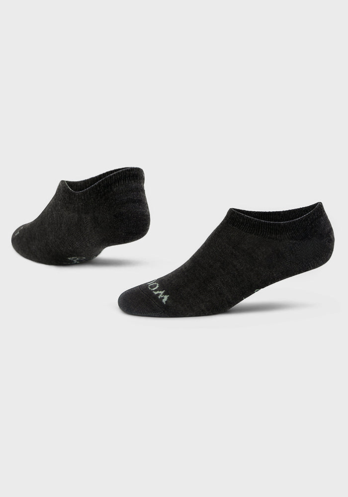Humktnn | Women’s Merino Wool No Show Ped Socks for Everyday Comfort – Dark Grey Charcoal