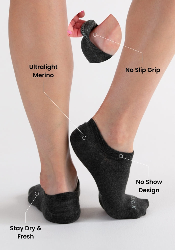 Humktnn | Women’s Merino Wool No Show Socks for Lightweight Everyday Wear