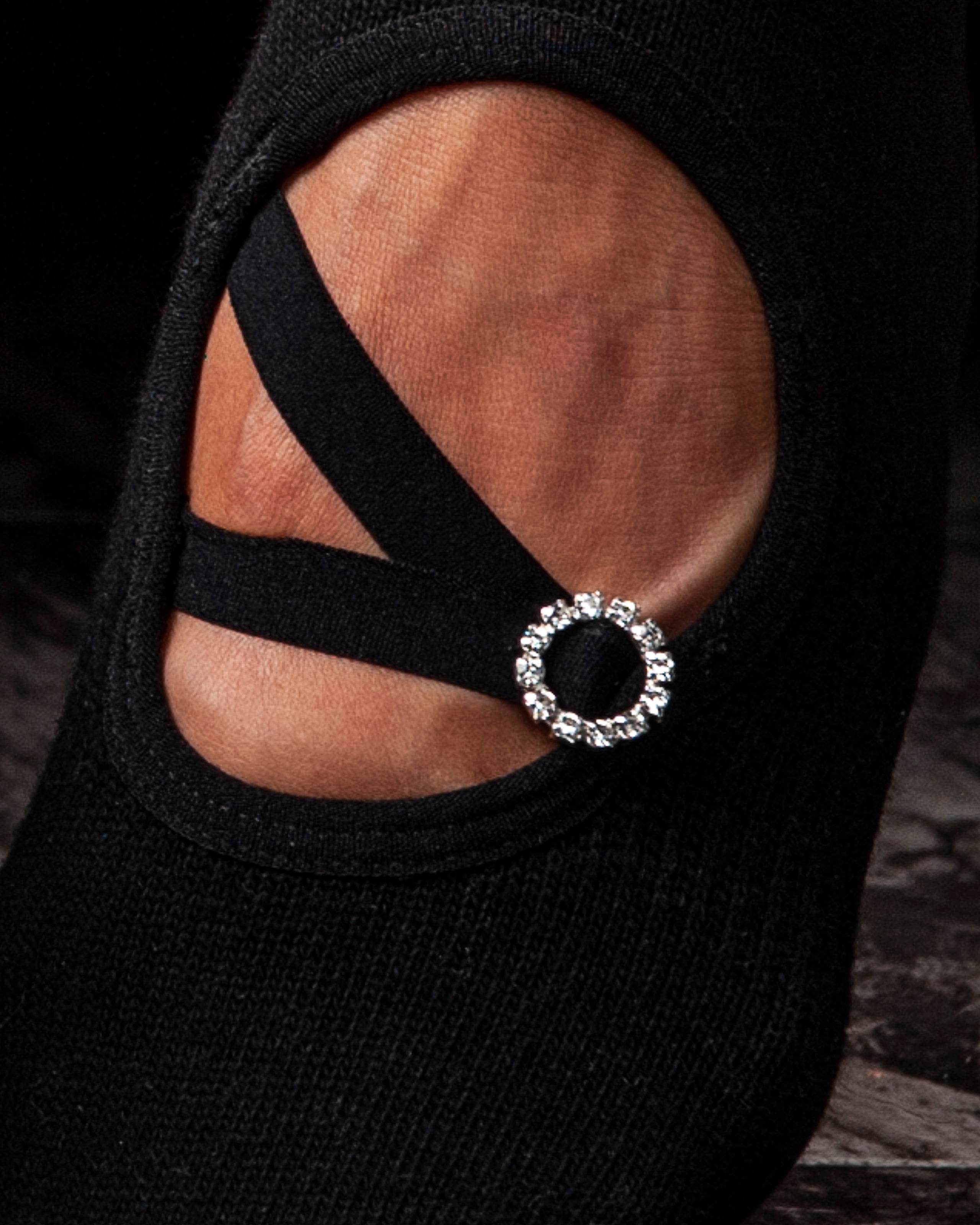 Humktnn | Rhinestone Strap Anti-Slip Grip Socks for Women with Silicone Traction