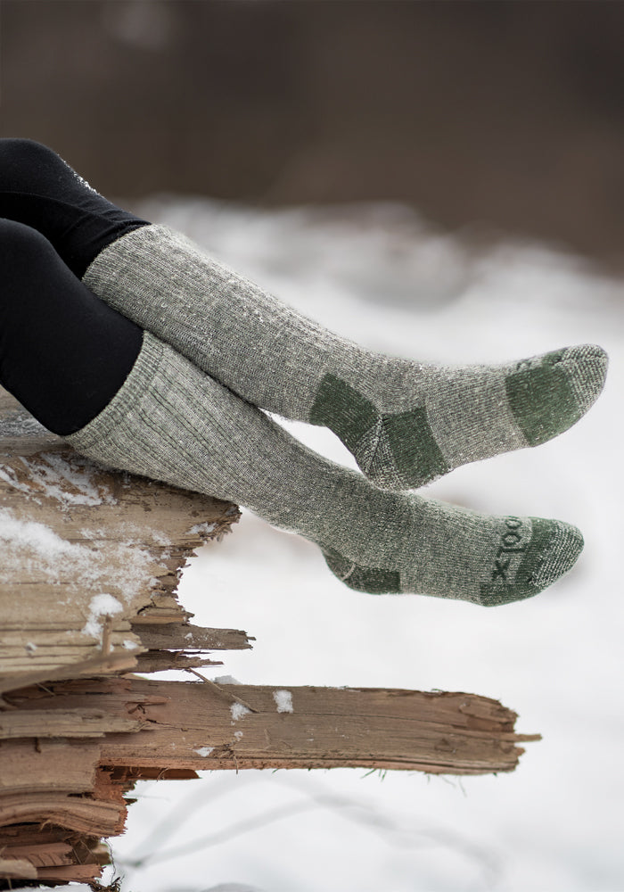 Humktnn | Women’s Heavyweight Merino Wool Over-The-Calf Socks for Extreme Cold