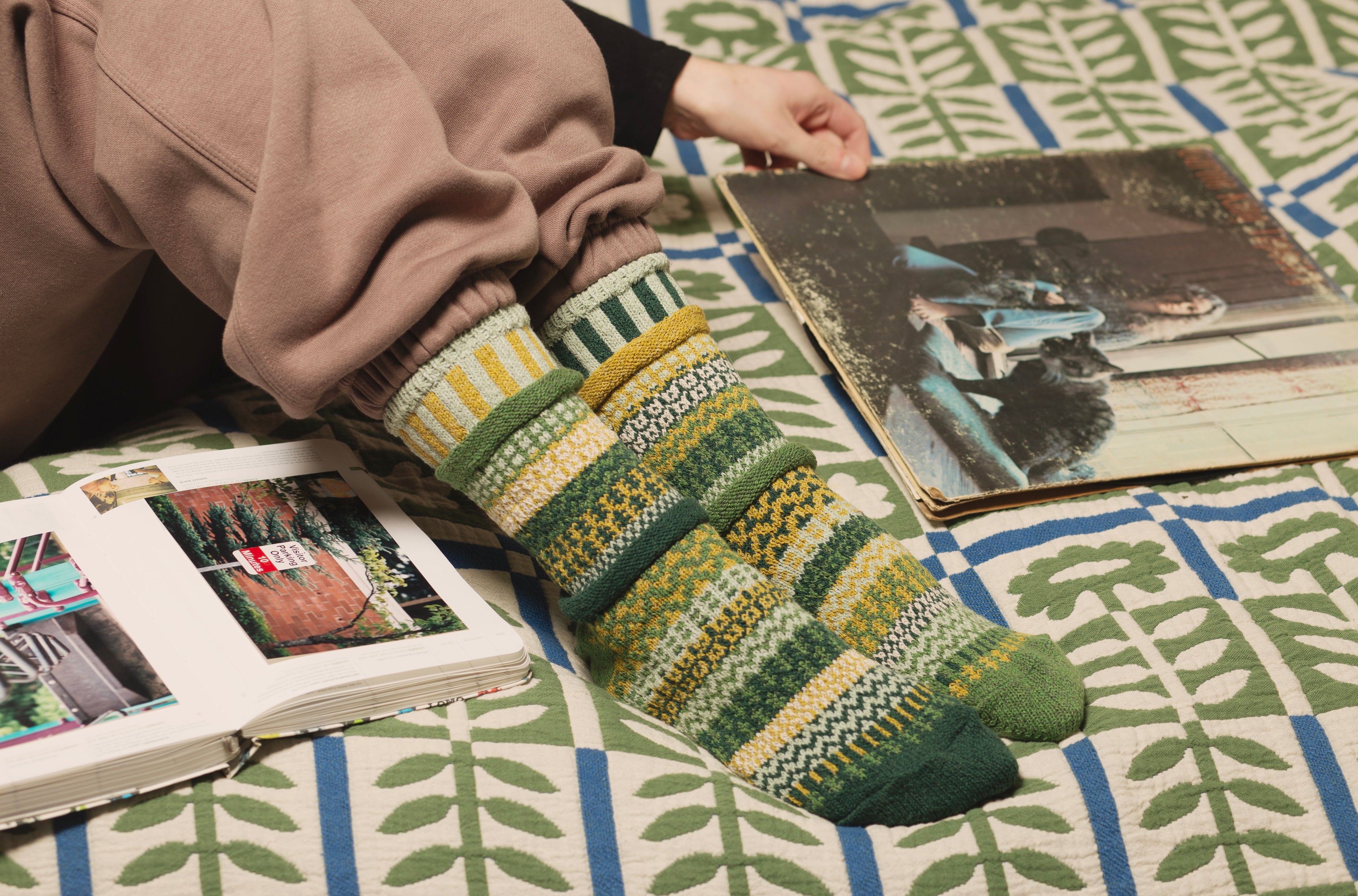 Humktnn| Fiddlehead Crew Socks - Nature-Inspired Comfort with Every Step