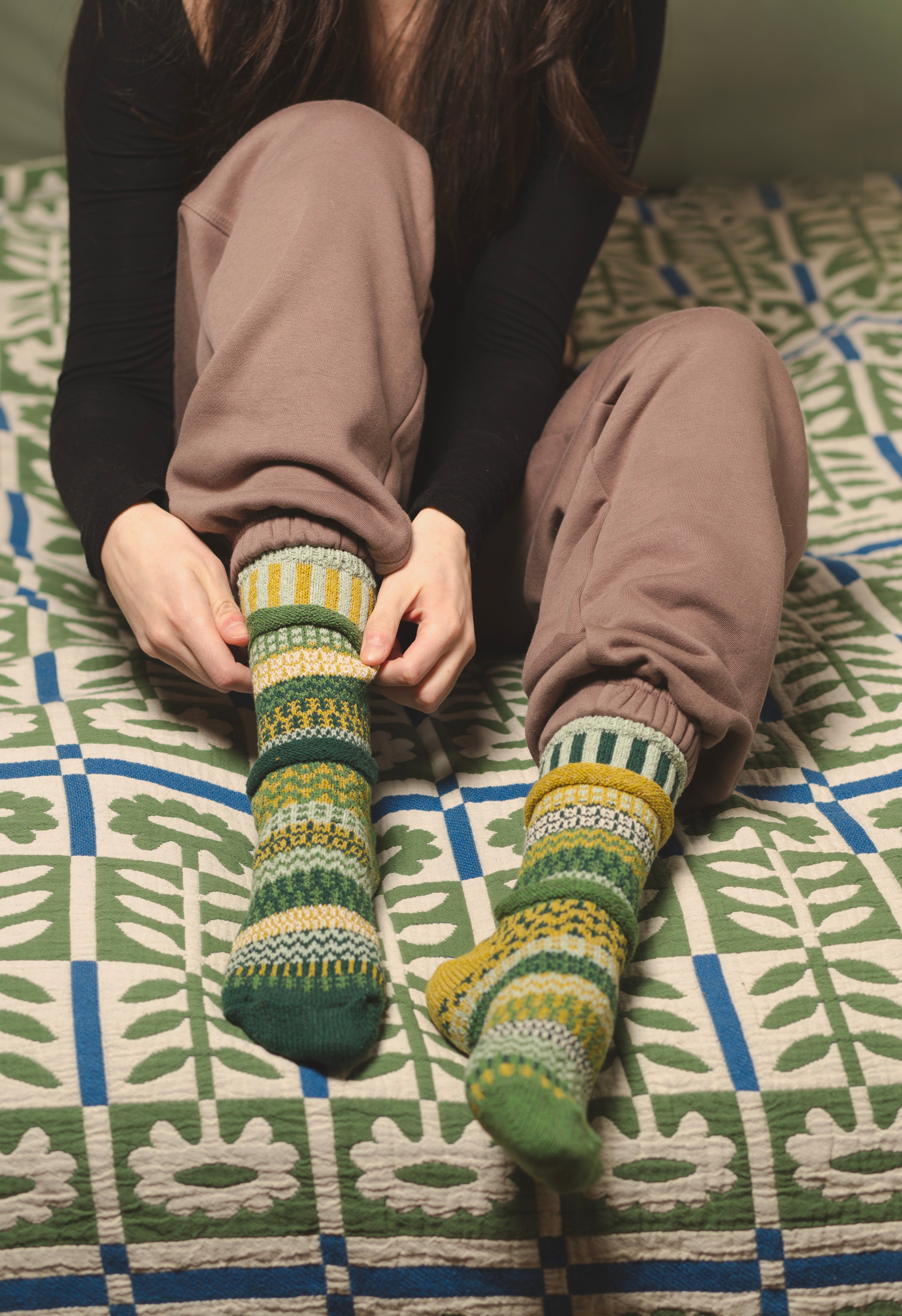 Humktnn| Fiddlehead Crew Socks - Nature-Inspired Comfort with Every Step