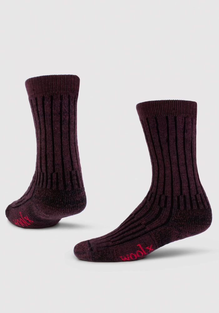 Humktnn | Men’s Merino Wool Crew Socks for Cold Weather Comfort – Warm Violet