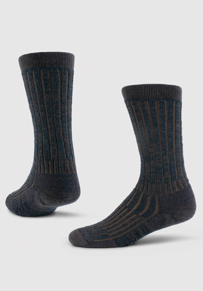 Humktnn | Women’s Warm Merino Wool Mid-Calf Socks with Full Cushion, Dark Espresso