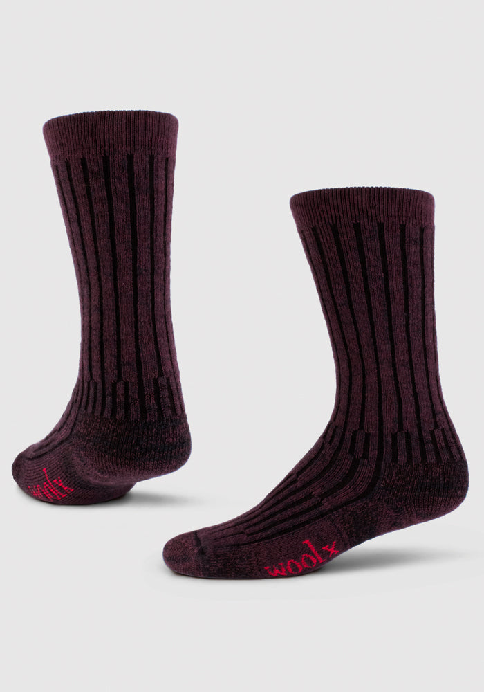 Humktnn | Men’s Mid-Calf Merino Wool Socks with Silk Blend, Cushioned Warm Socks for Cold Weather