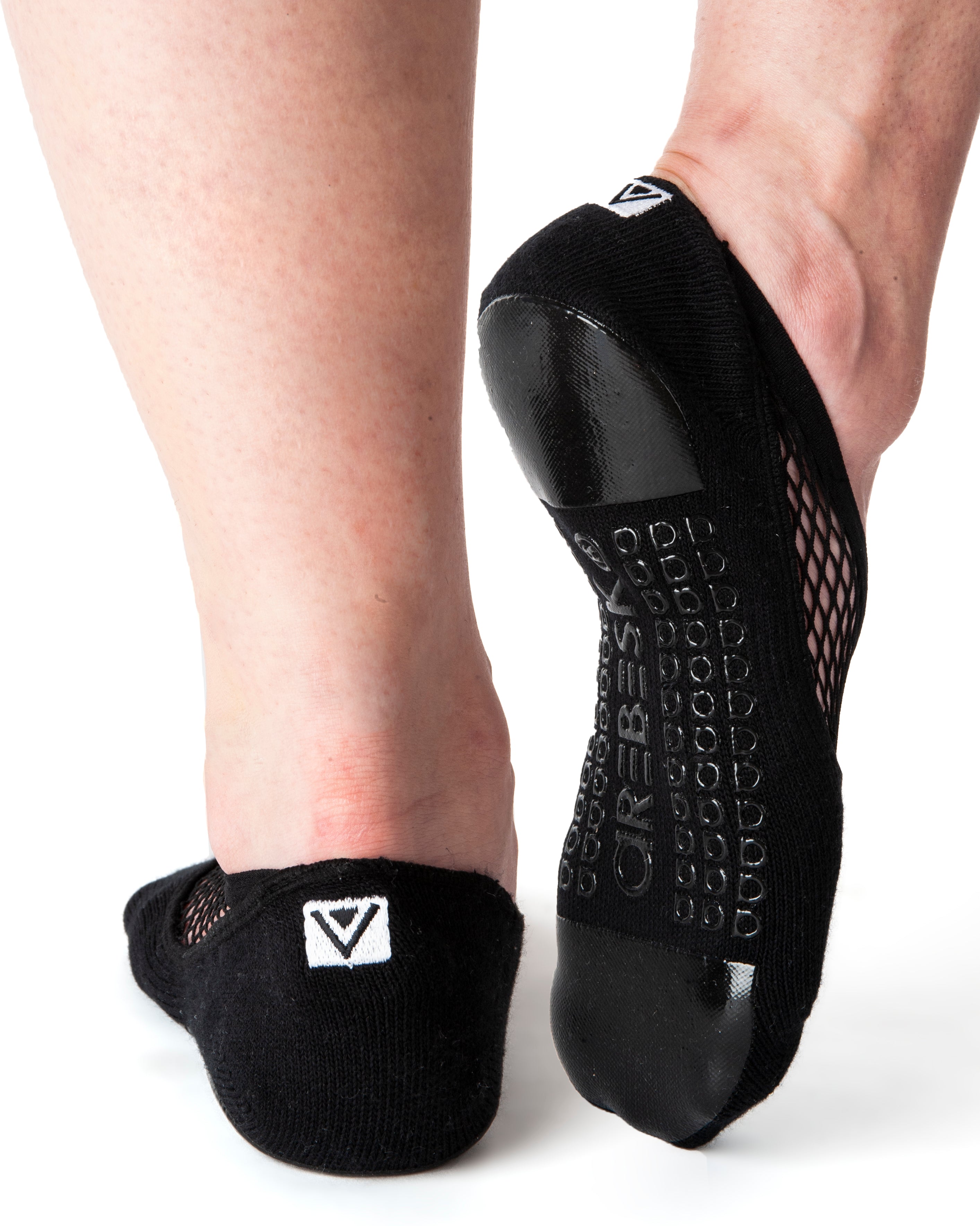 Humktnn | Women’s Grip Socks with Angular Mesh Panel and Anti-Slip Sole