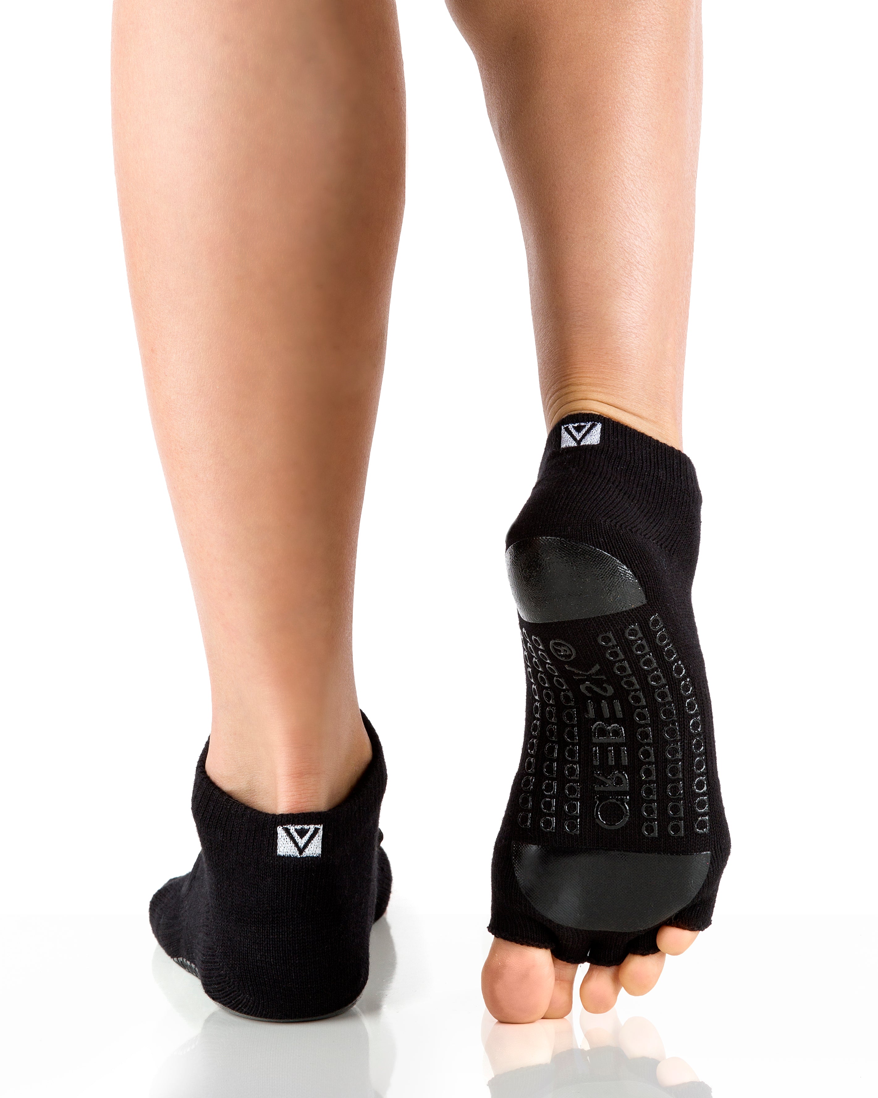 Humktnn | Open Toe Grip Socks with Pleated Panel Design for Women