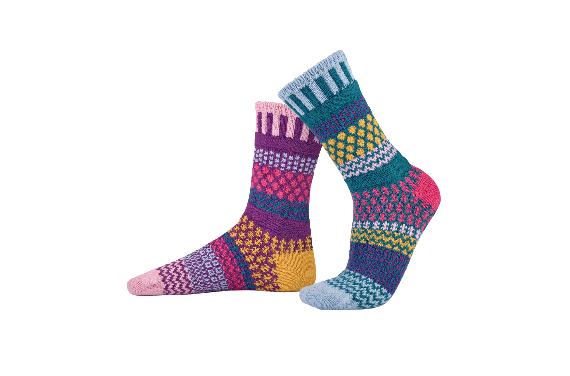 Humktnn| Petunia Crew Socks - A Colorful Burst of Spring Joy