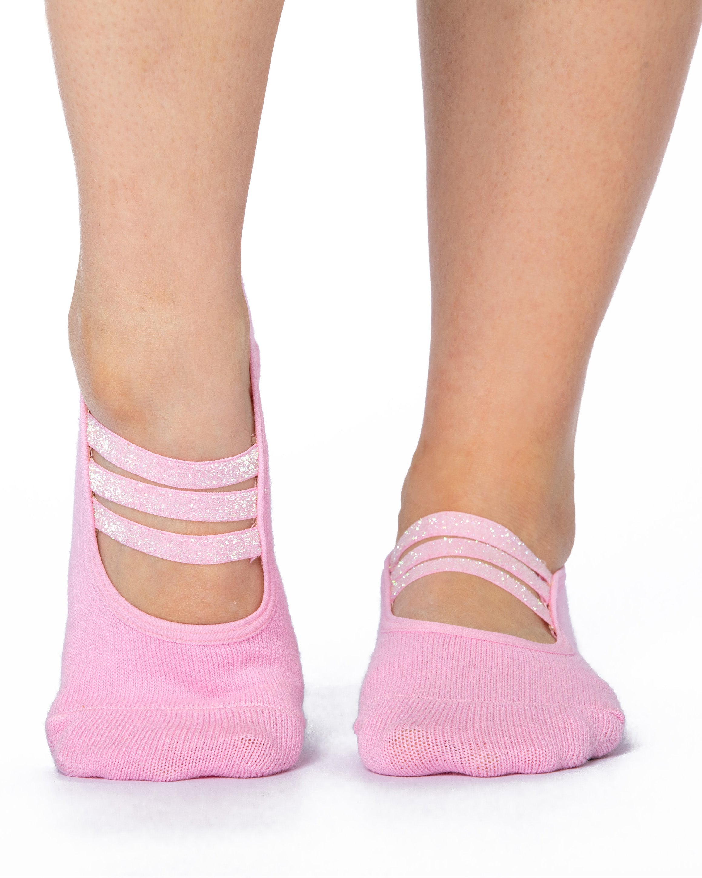 Humktnn | Women’s Crew Grip Socks with Sparkle Straps and Non-Slip Sole