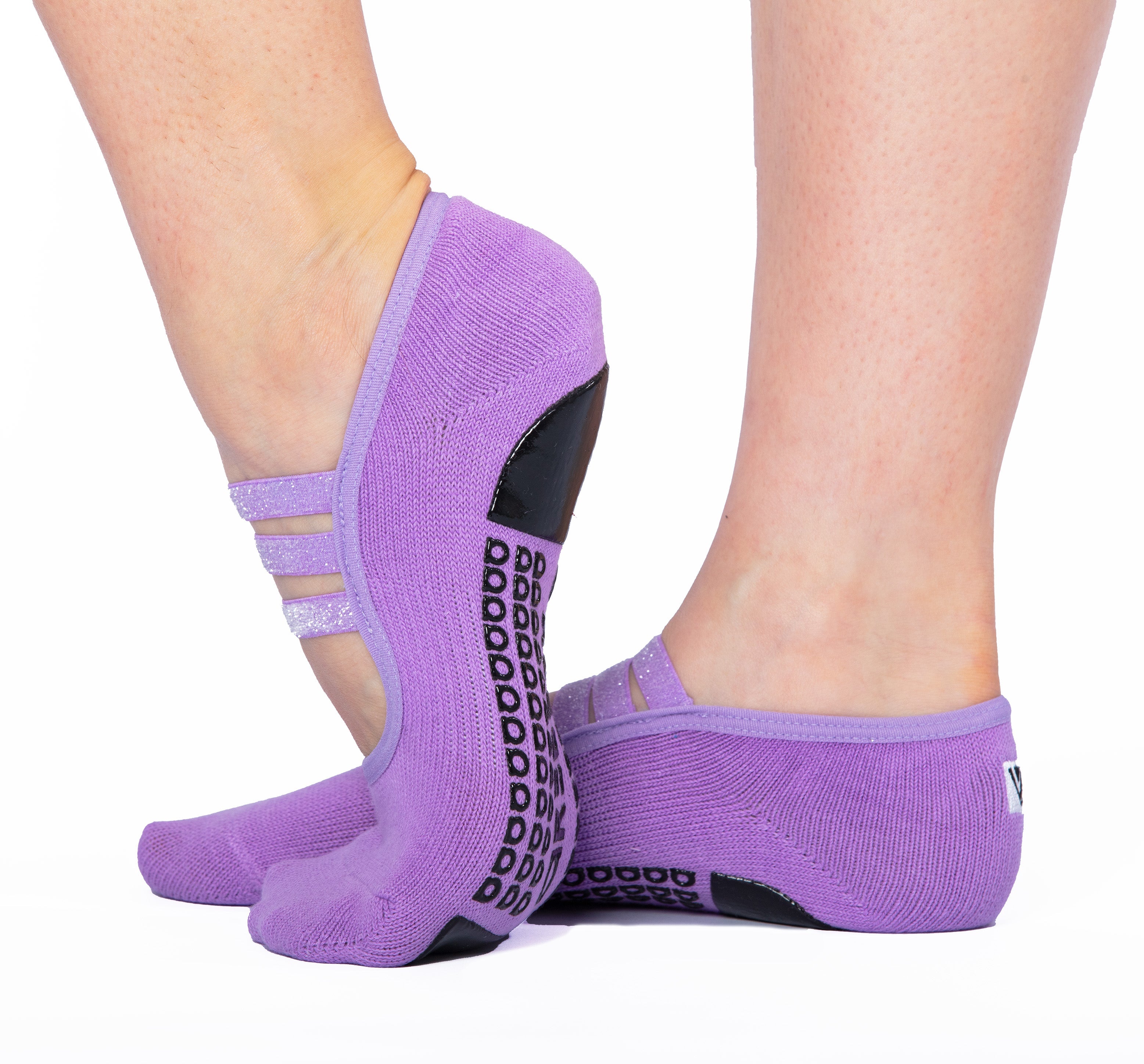 Humktnn | Women’s Crew Grip Socks with Sparkle Straps and Non-Slip Sole