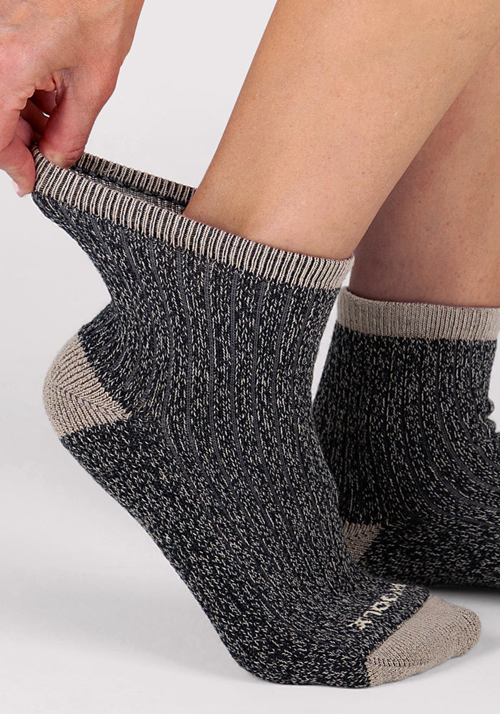 Humktnn | Women’s Merino Wool & Silk Cozy Mini Crew Socks for Ultimate Comfort