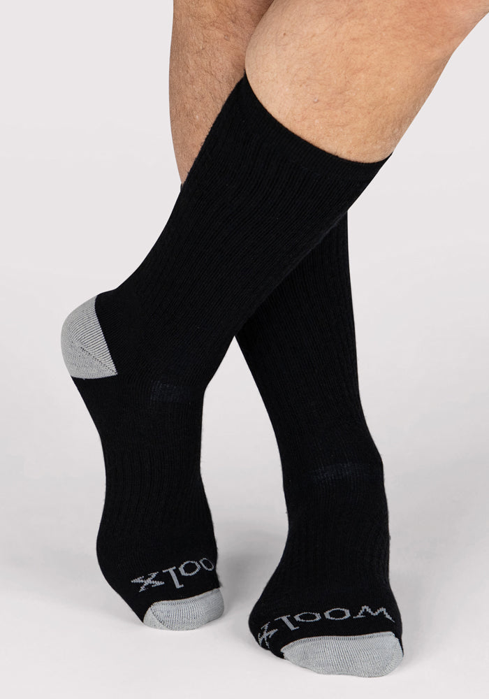 Humktnn | Men’s Full Cushion Merino Wool Crew Socks for Hiking & Outdoor Use