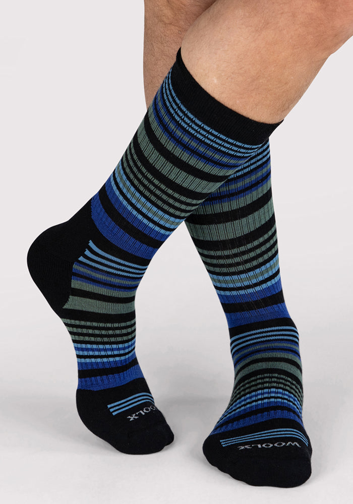 Men’s Merino Wool Crew Socks with Cushioned Footbed for Everyday Wear