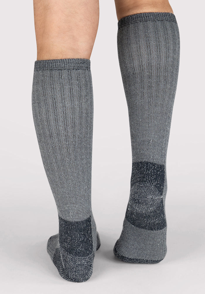 Humktnn | Men’s Heavyweight Merino Wool Over The Calf Socks for Extreme Cold – Charcoal Heather