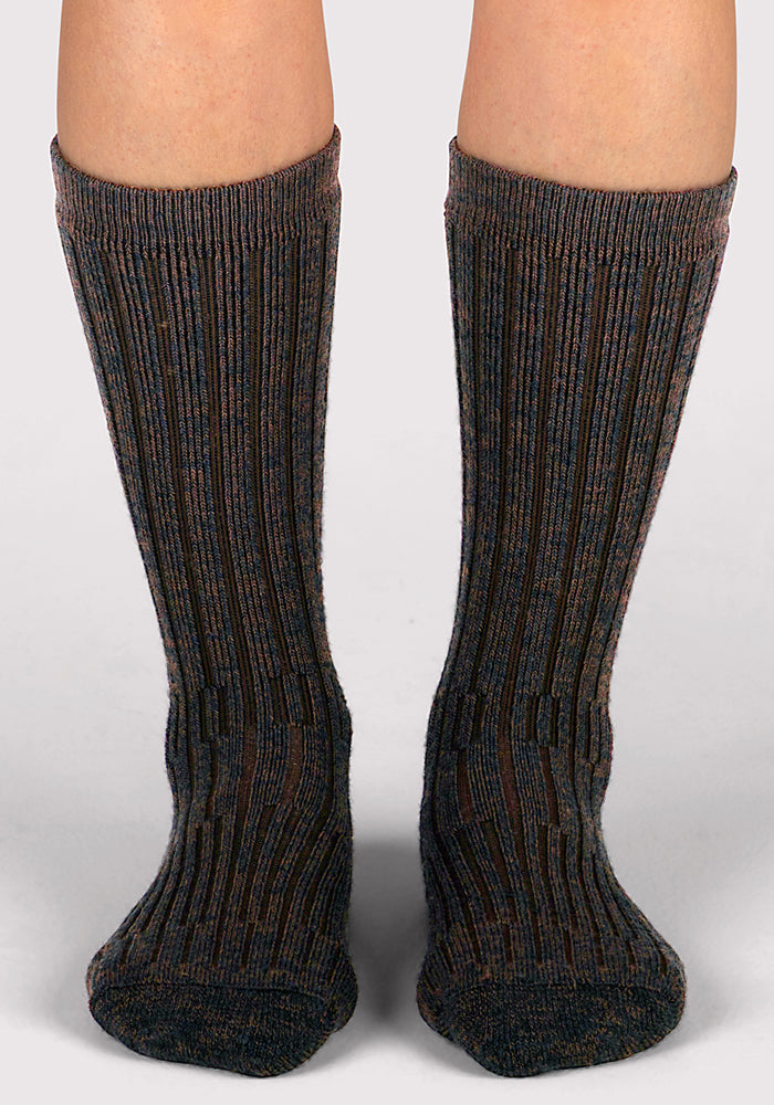Humktnn | Women’s Warm Merino Wool Mid-Calf Socks with Full Cushion, Dark Espresso