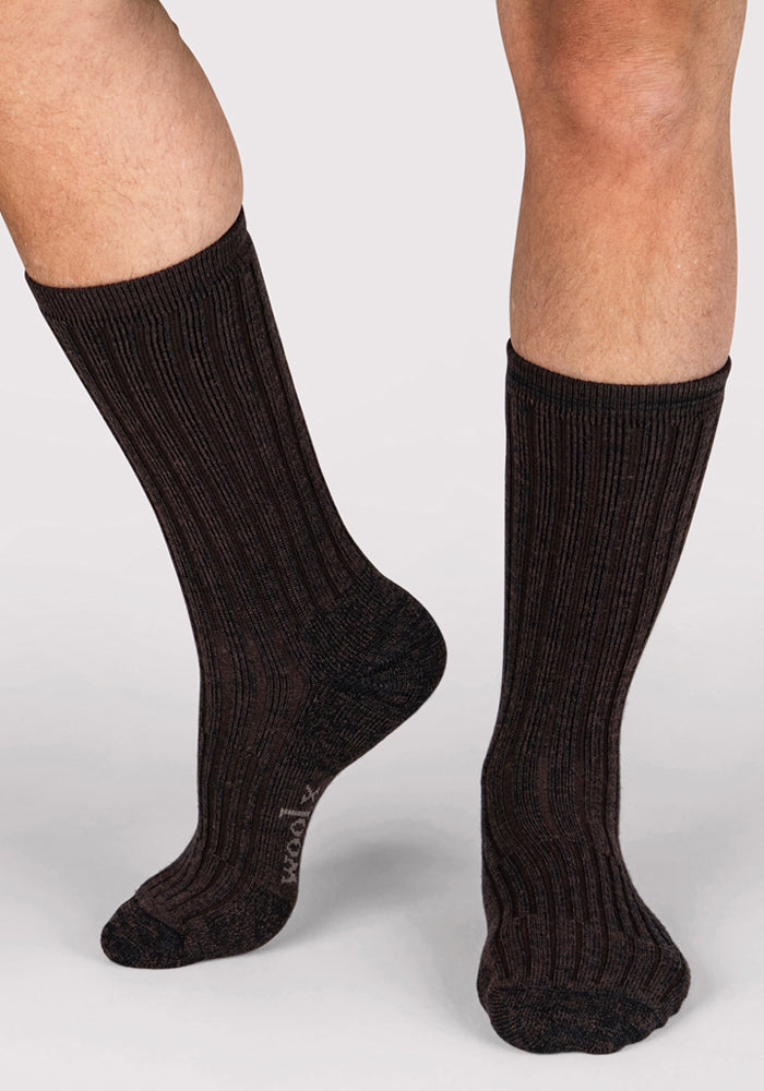 Humktnn | Men’s Merino Wool Silk Blend Crew Socks for Cozy Everyday Wear