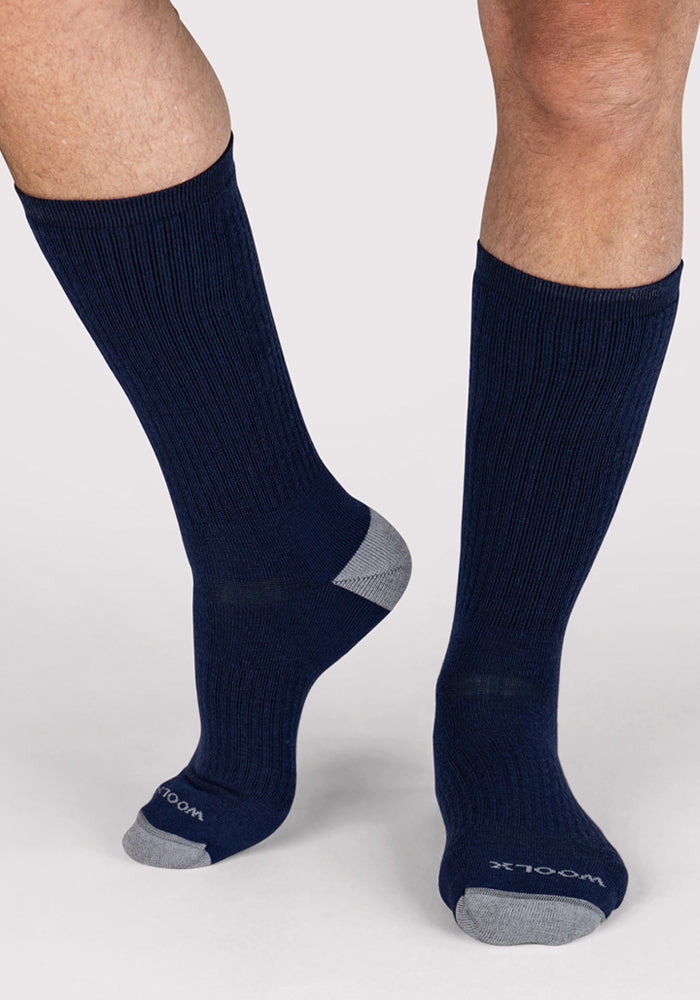 Humktnn | Men’s Cushioned Merino Wool Crew Socks for Hiking, Work & Daily Wear