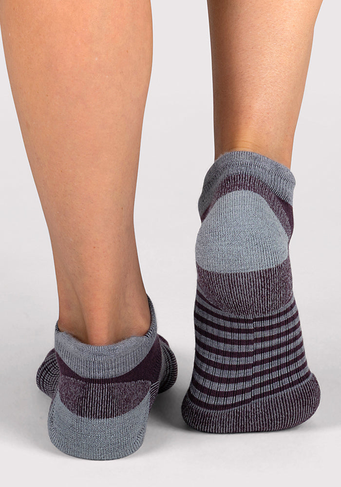 Womens Amelia No Show Socks - Grape Harvest Stripe