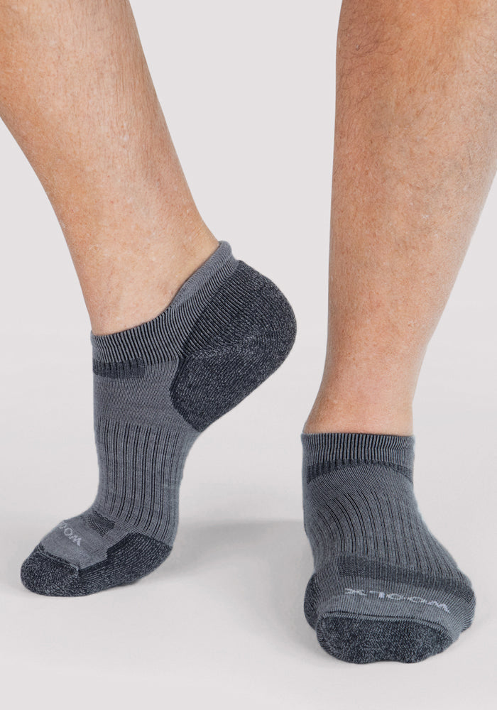 Humktnn| Men’s Merino Wool No Show Socks with Cushioning for Everyday Comfort