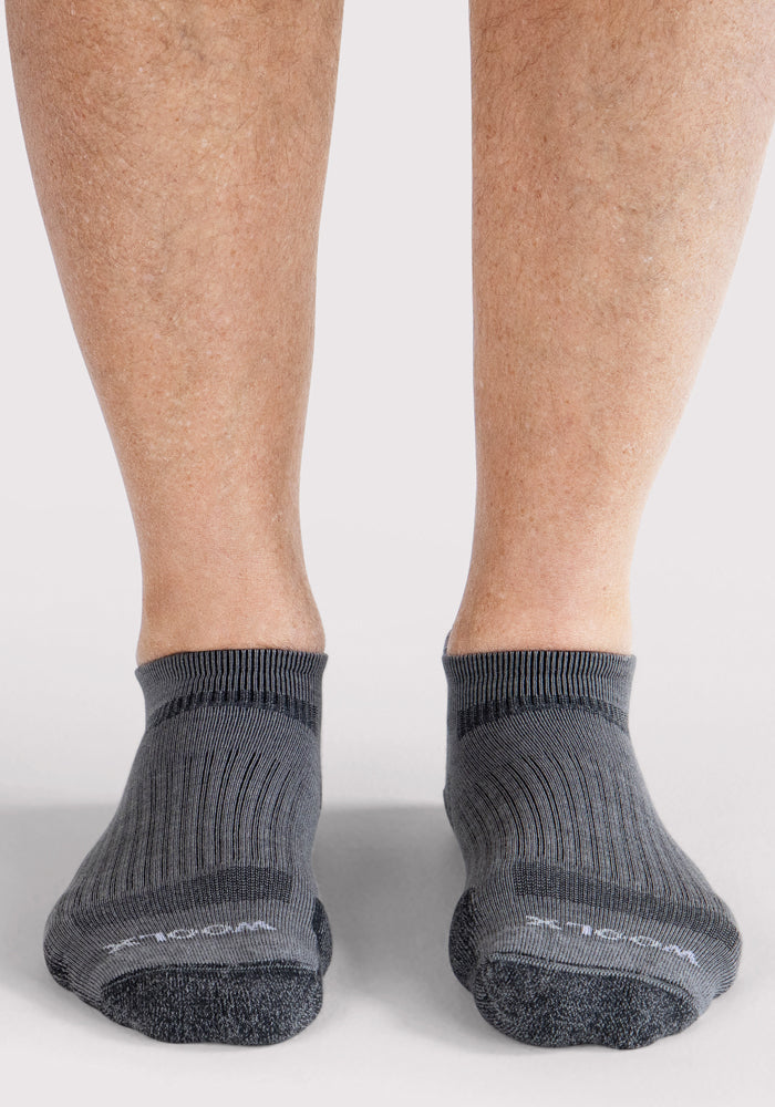 Humktnn| Men’s Merino Wool No Show Socks with Cushioning for Everyday Comfort