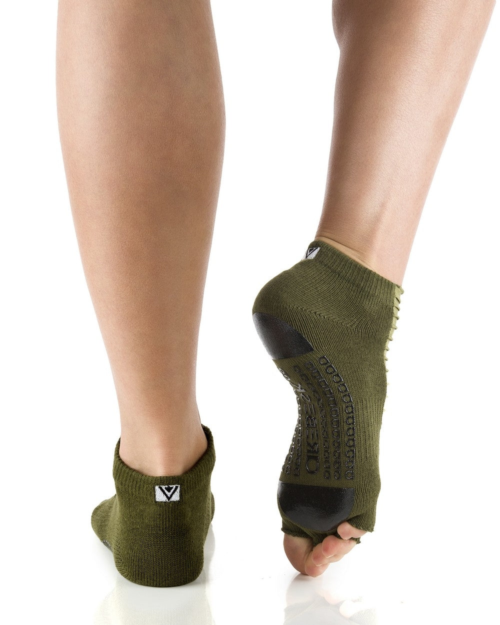 Humktnn | Open Toe Grip Socks with Pleated Panel Design for Women