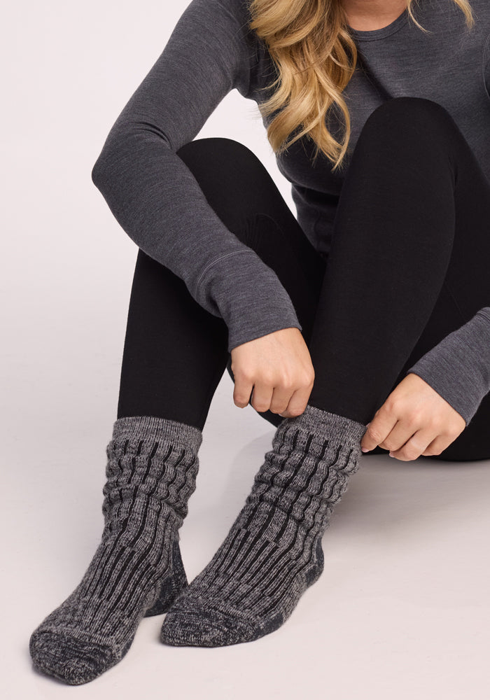 Humktnn | Women’s Merino Wool Silk Blend Crew Socks for Cozy Comfort