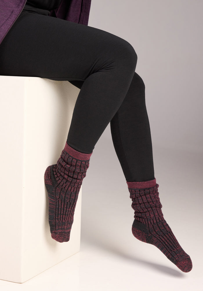 Humktnn| Women’s Merino Wool Crew Socks for Warm Indoor Comfort