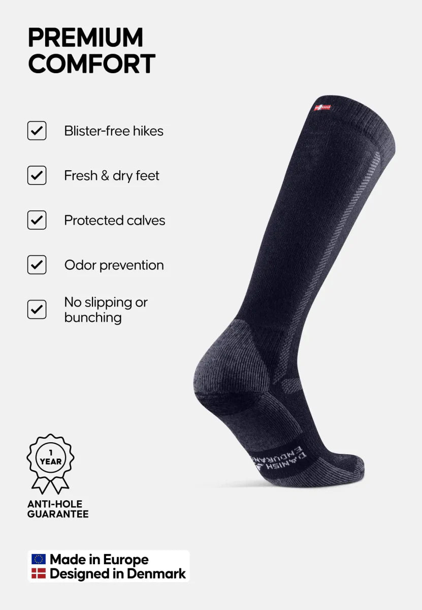 Humktnn | Knee-Length Merino Hiking Socks for Long-Distance Trails