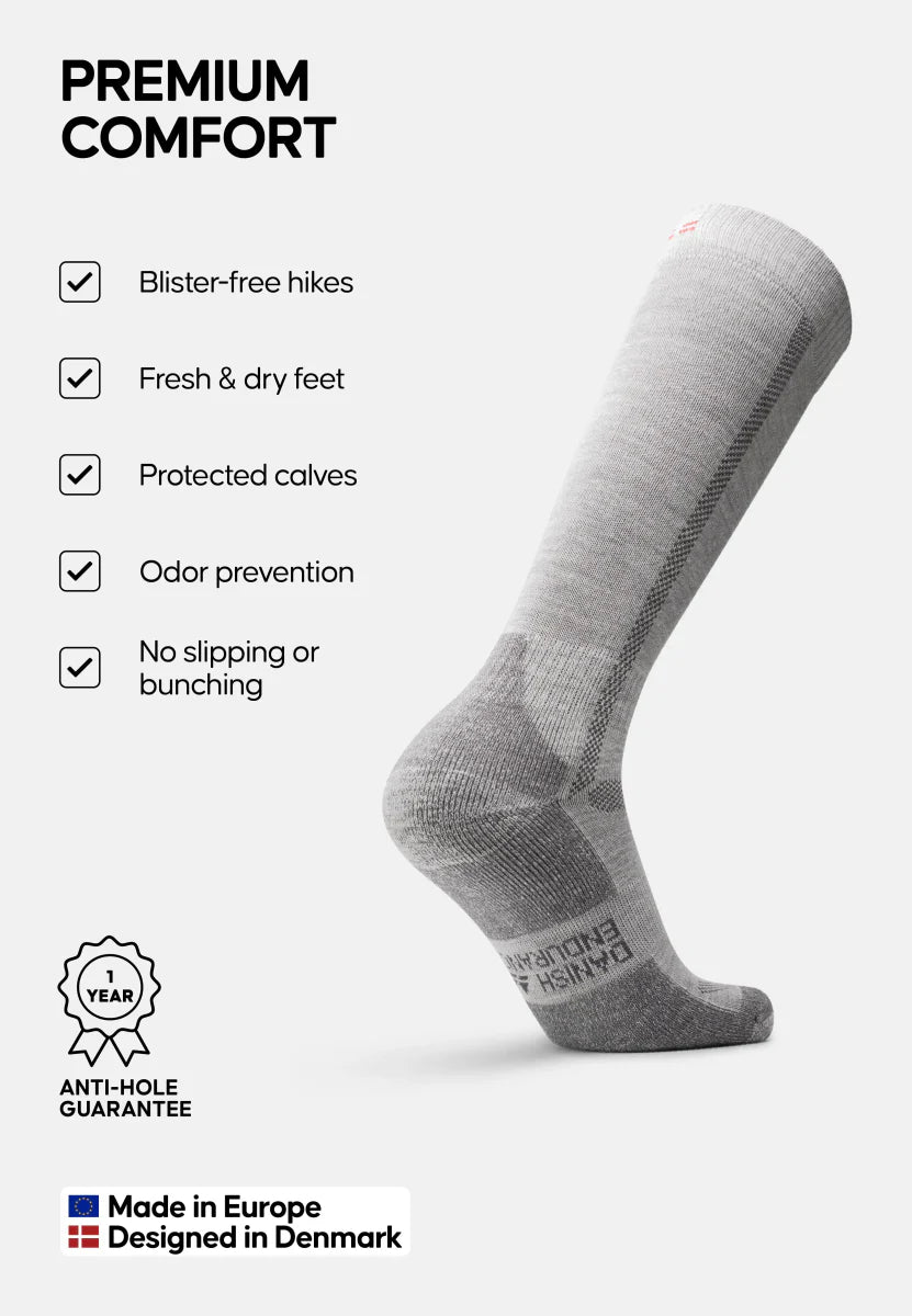 Humktnn | Knee-Length Merino Hiking Socks for Long-Distance Trails