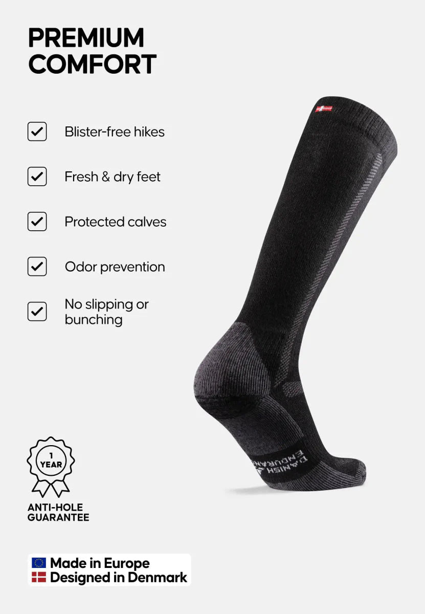 Humktnn | Knee-Length Merino Hiking Socks for Long-Distance Trails
