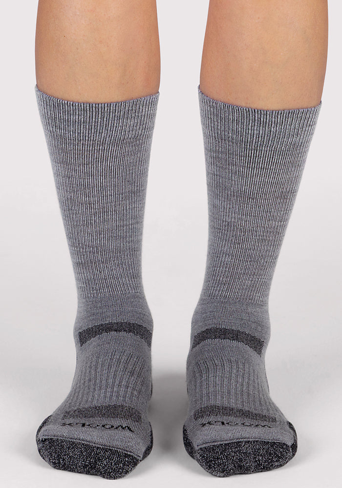 Humktnn | Women’s Lightweight Merino Wool Crew Socks for Everyday Wear, Grey